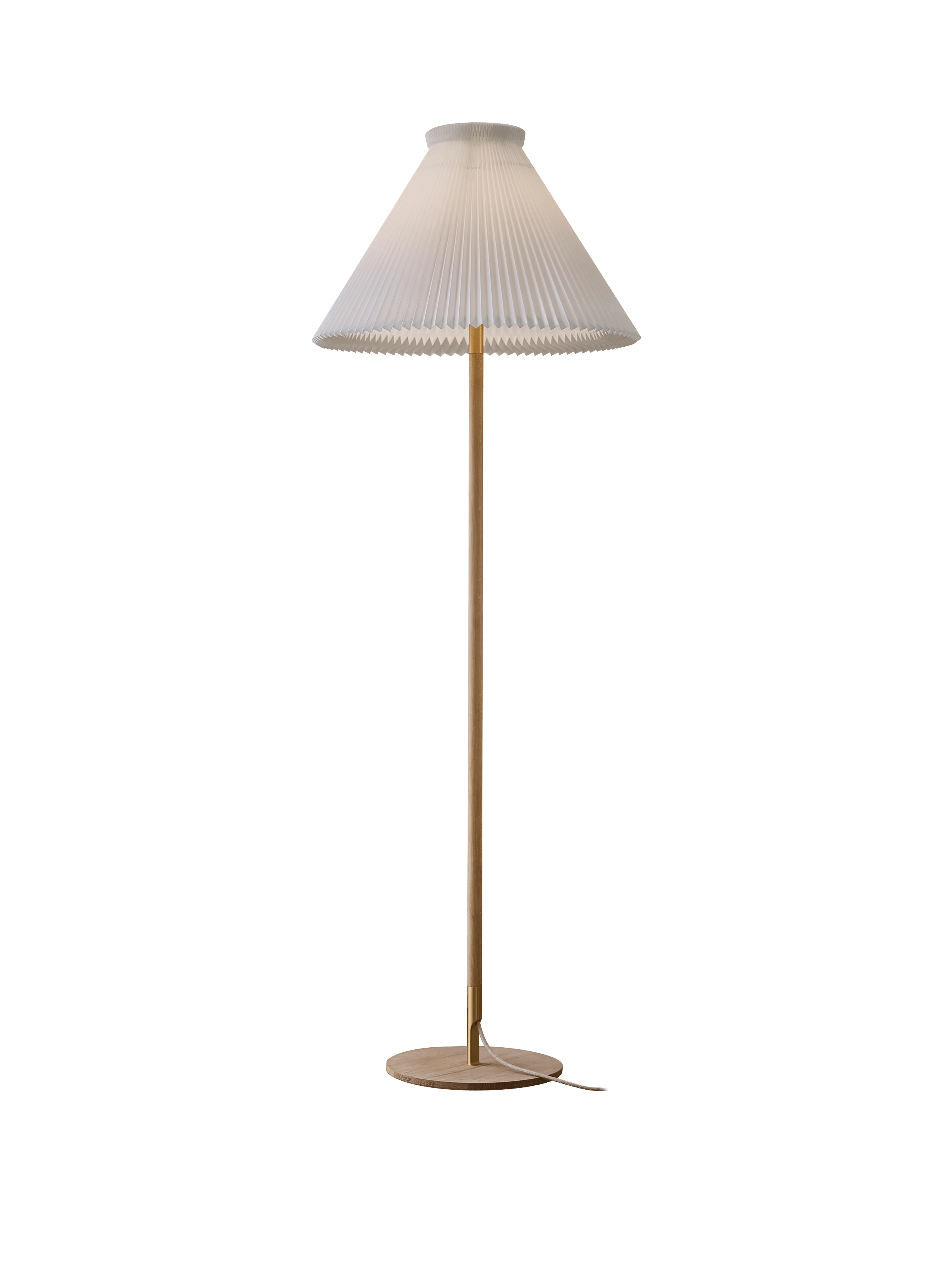 Lampa podłogowa MODEL 328  LK 80 biały z jasną dębową podstawą - Image 3