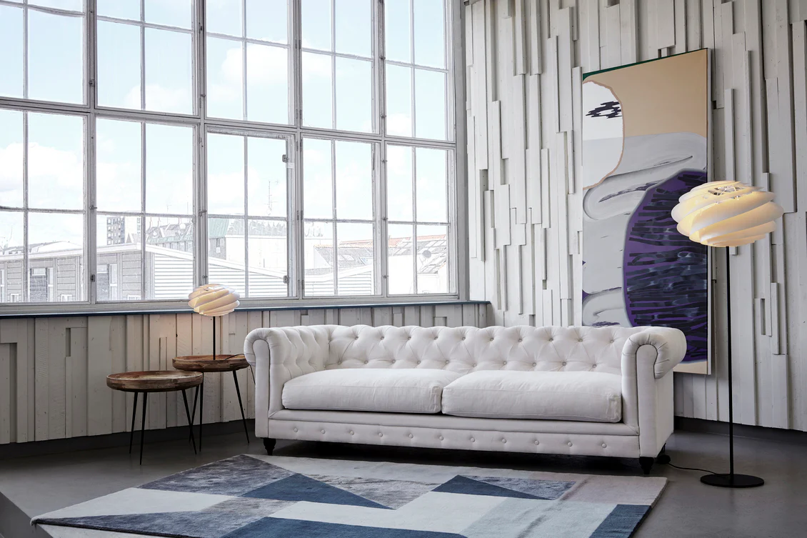 Lampa podłogowa MODEL 331 SWIRL biały z czarną podstawą - Image 2