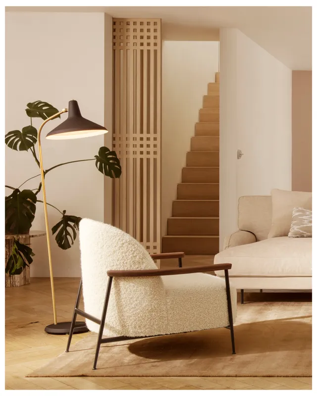 Lampa podłogowa do czytania G-10 mosiężny z czarnym - Image 2