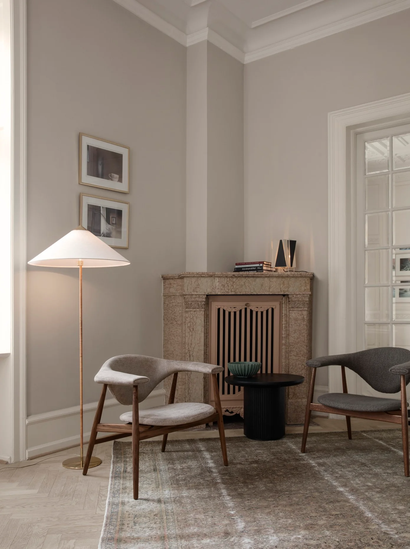 Lampa podłogowa 9602 mosiądz z białym kloszem - Image 10