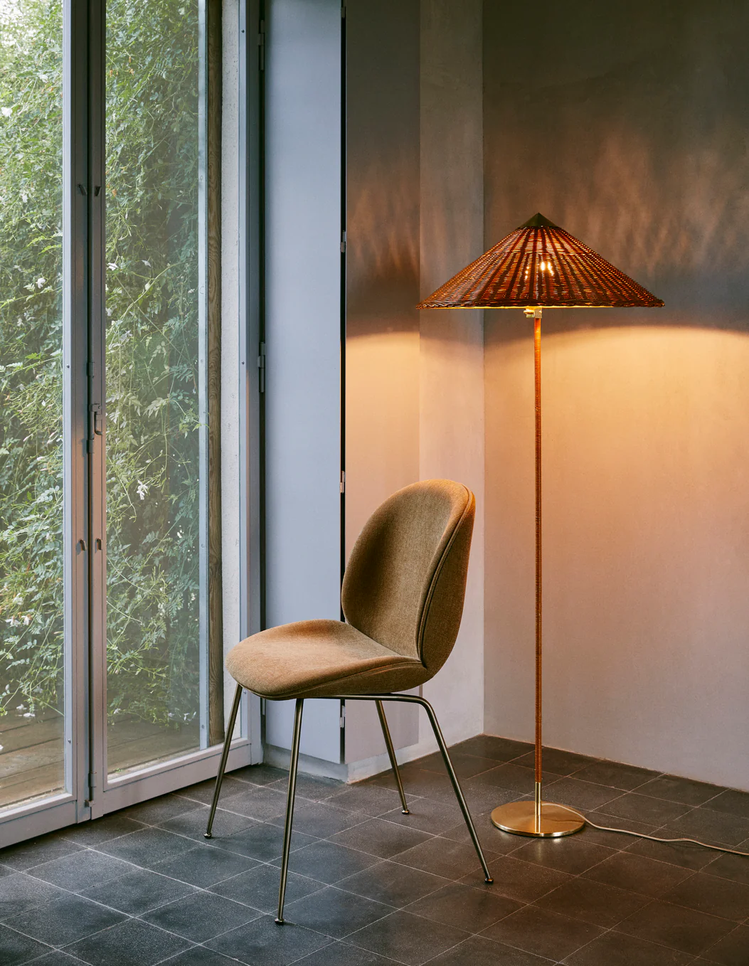 Lampa podłogowa 9602 mosiądz z wiklinowym kloszem - Image 17