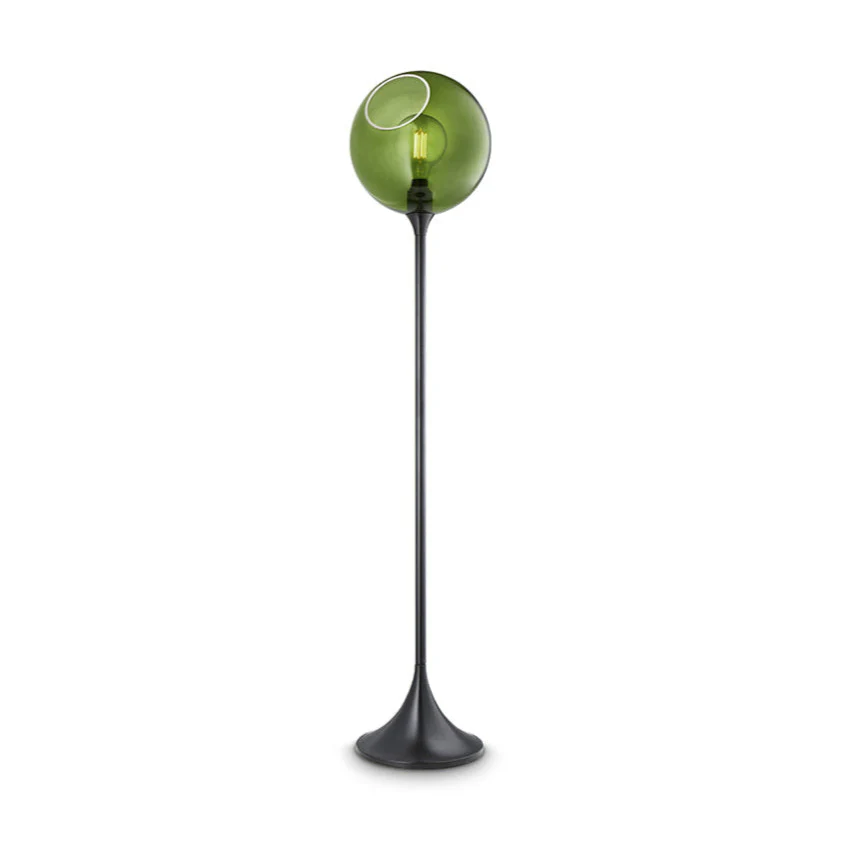 Lampa podłogowa BALLROOM ciemnozielony z czarną podstawą