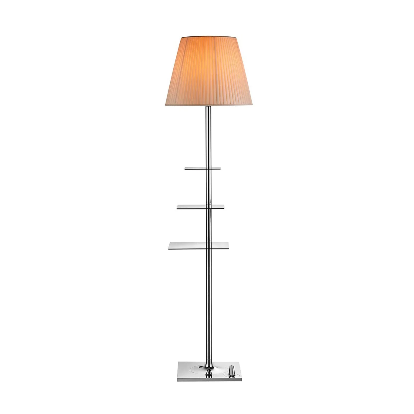 Lampa podłogowa BIBLIOTHEQUE NATIONALE srebrny z materiałowym abażurem