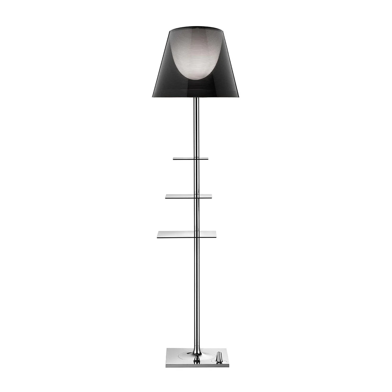 Lampa podłogowa BIBLIOTHEQUE NATIONALE srebrny z szarym abażurem