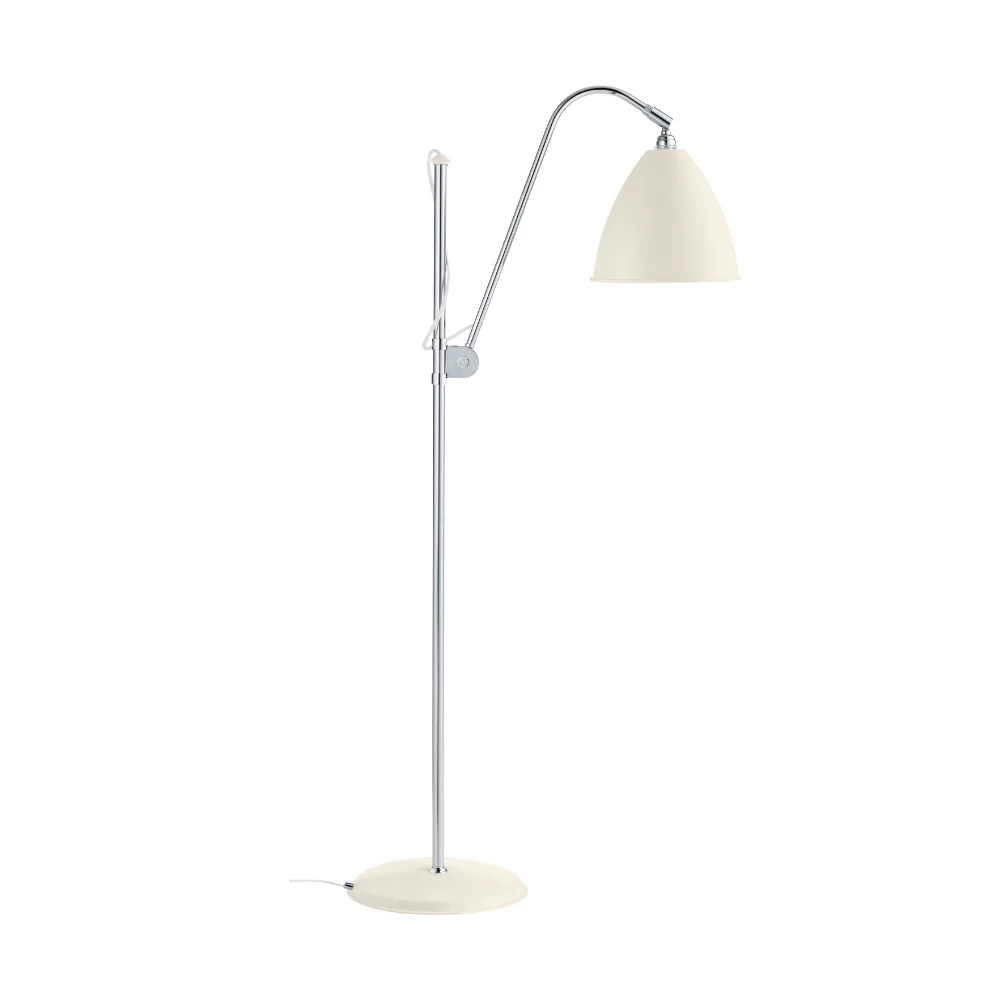 Lampa podłogowa BESTLITE BL3 chrom z kremowym kloszem