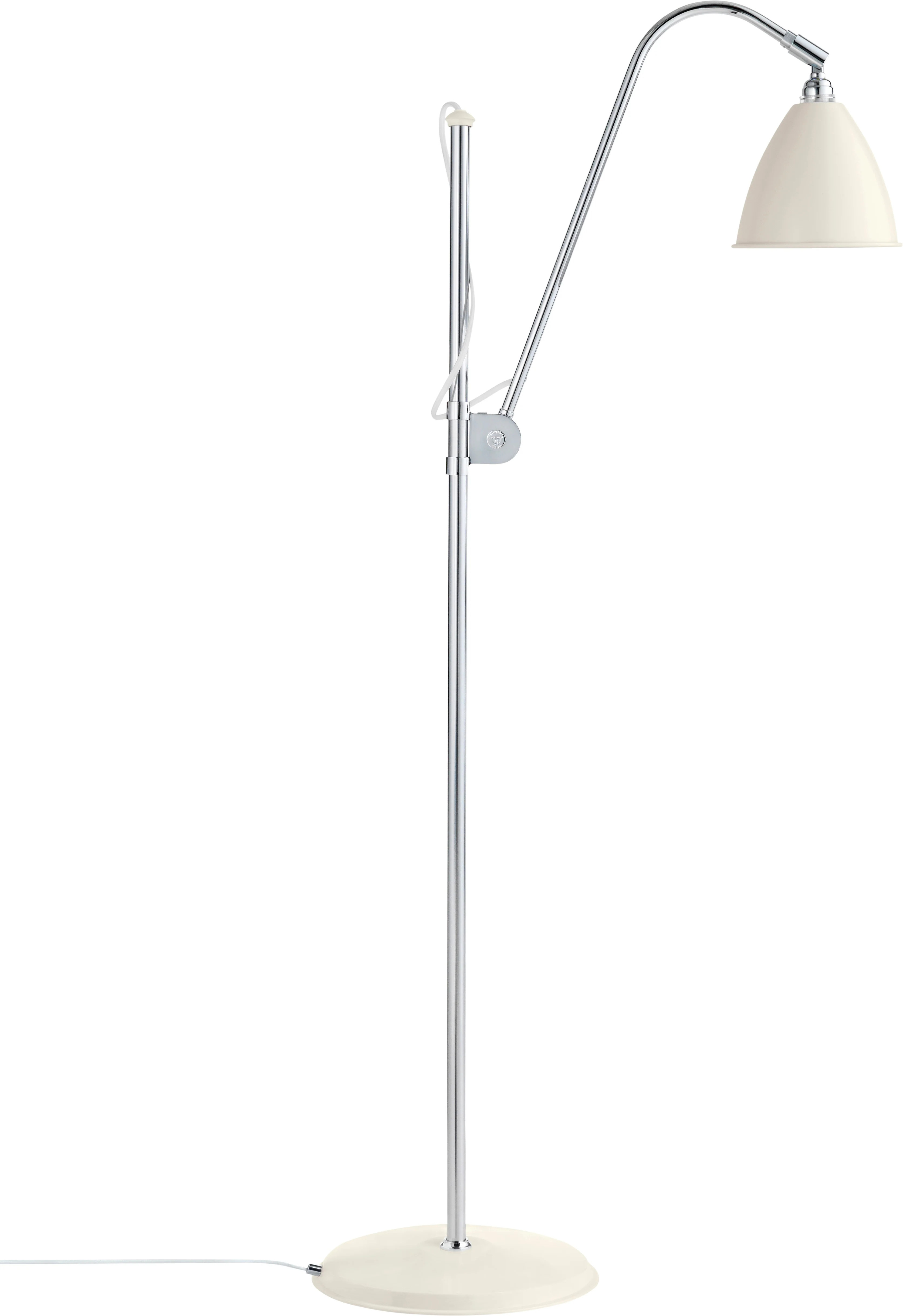 Lampa podłogowa BESTLITE BL3 chrom z kremowym kloszem - Image 3