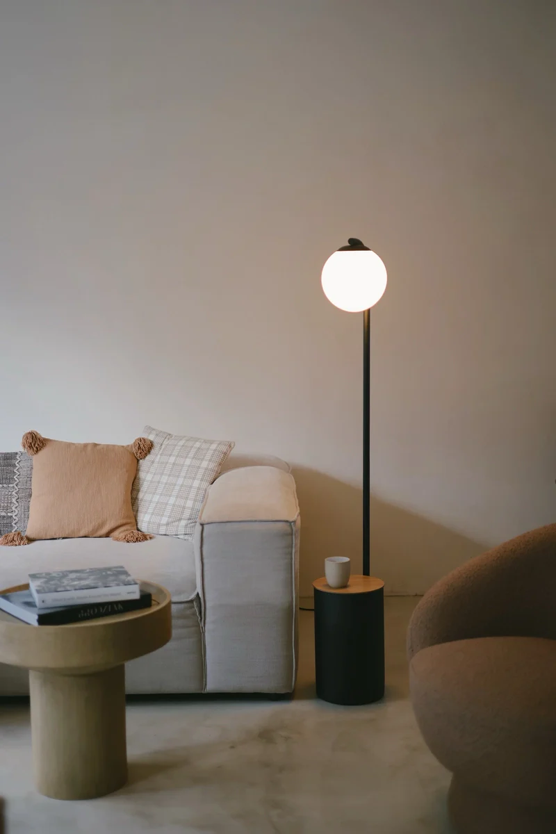Lampa podłogowa ze stolikiem BOTANICA DECO XL czarny - Image 4