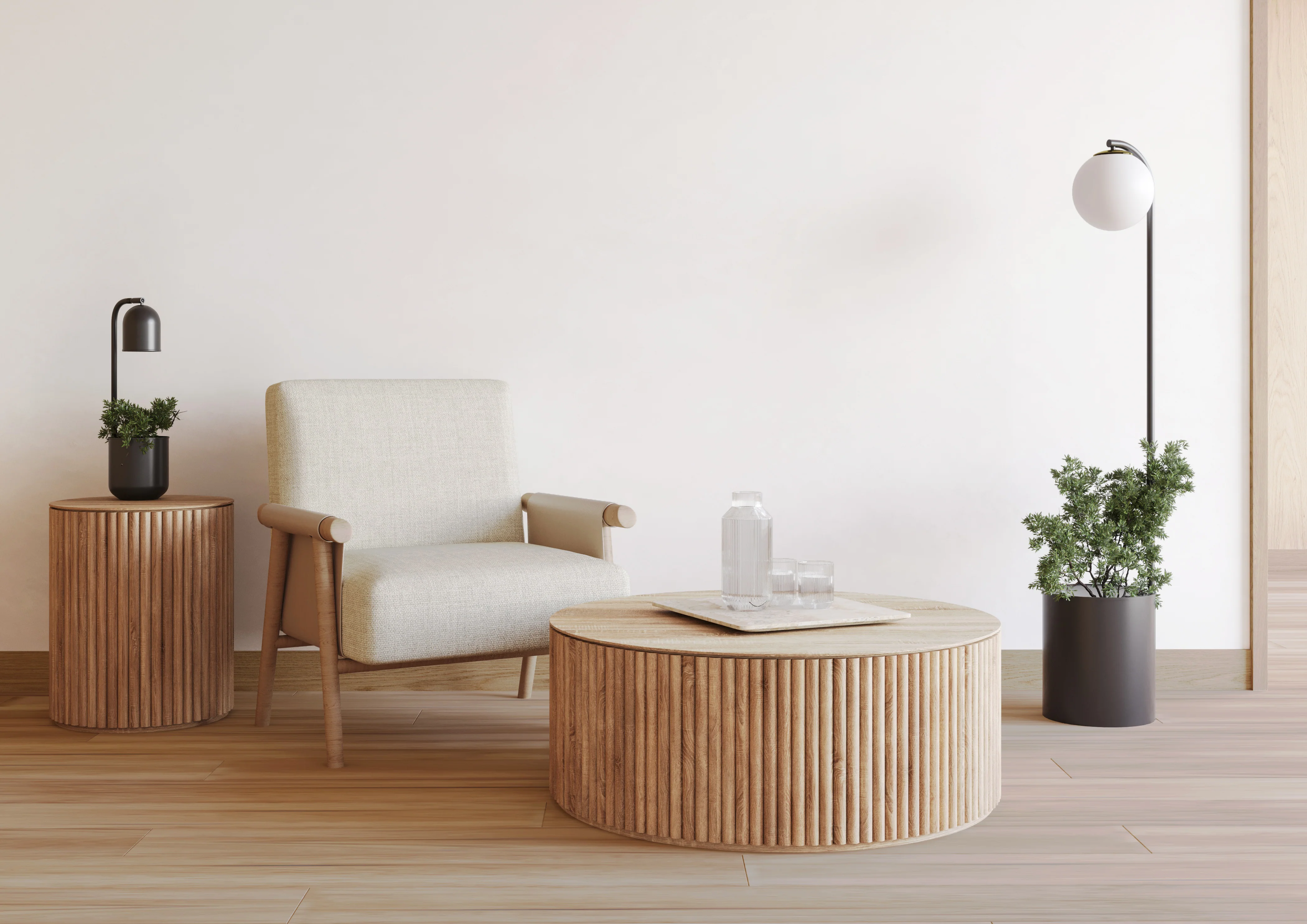 Lampa podłogowa ze stolikiem BOTANICA DECO XL czarny - Image 8
