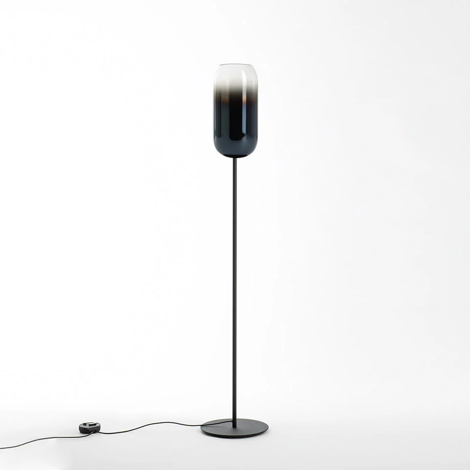 Lampa podłogowa GOPLE niebieski z czarną podstawą - Image 2