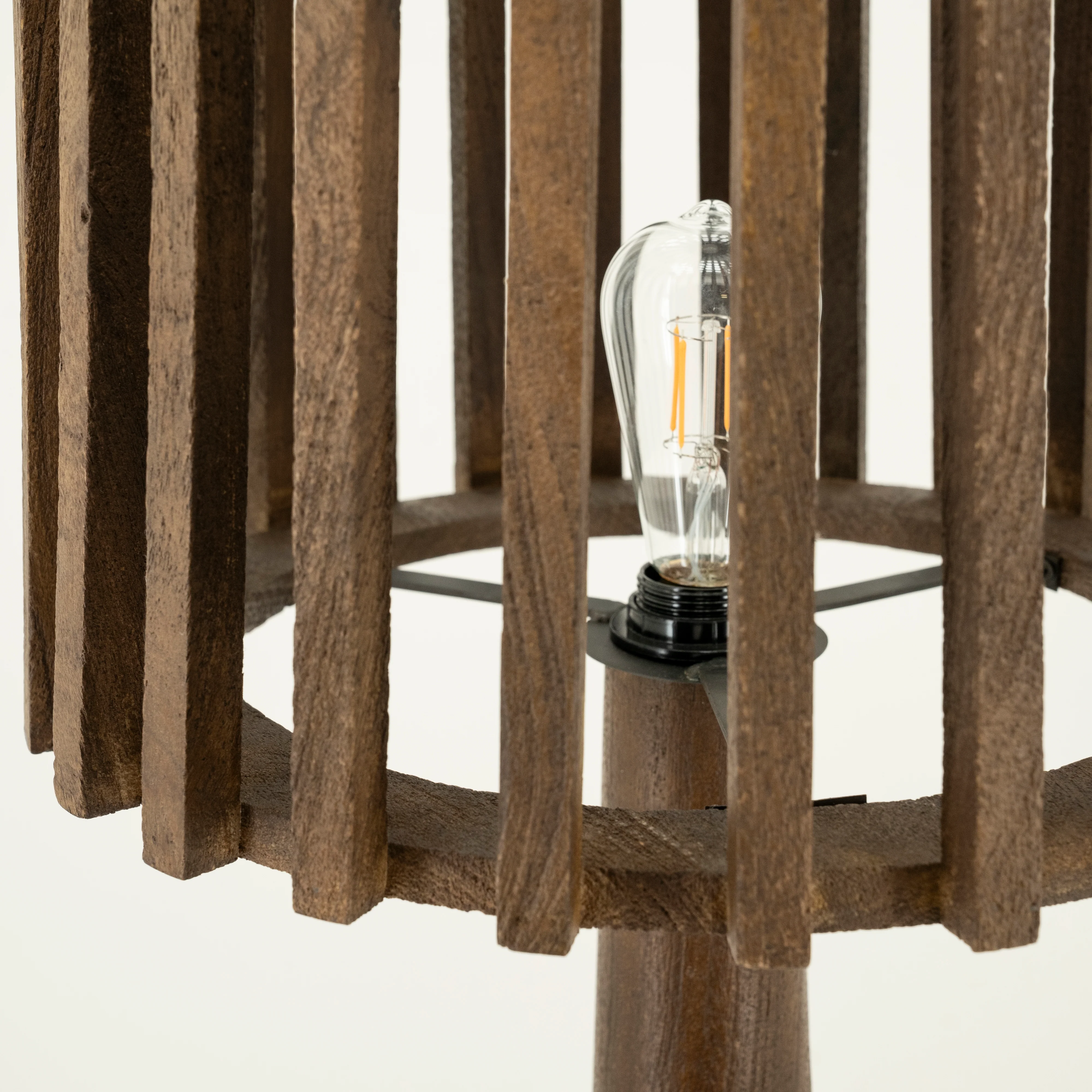 Lampa podłogowa GUARD ciemne drewno mango - Image 4