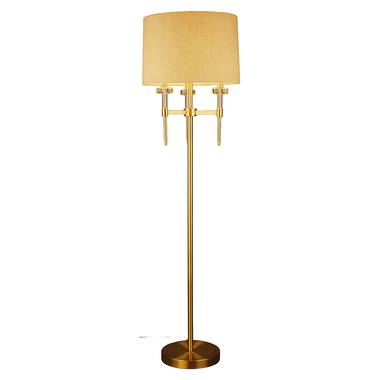 Lampa podłogowa JOSIE beżowy klosz ze złotą podstawą - Image 4