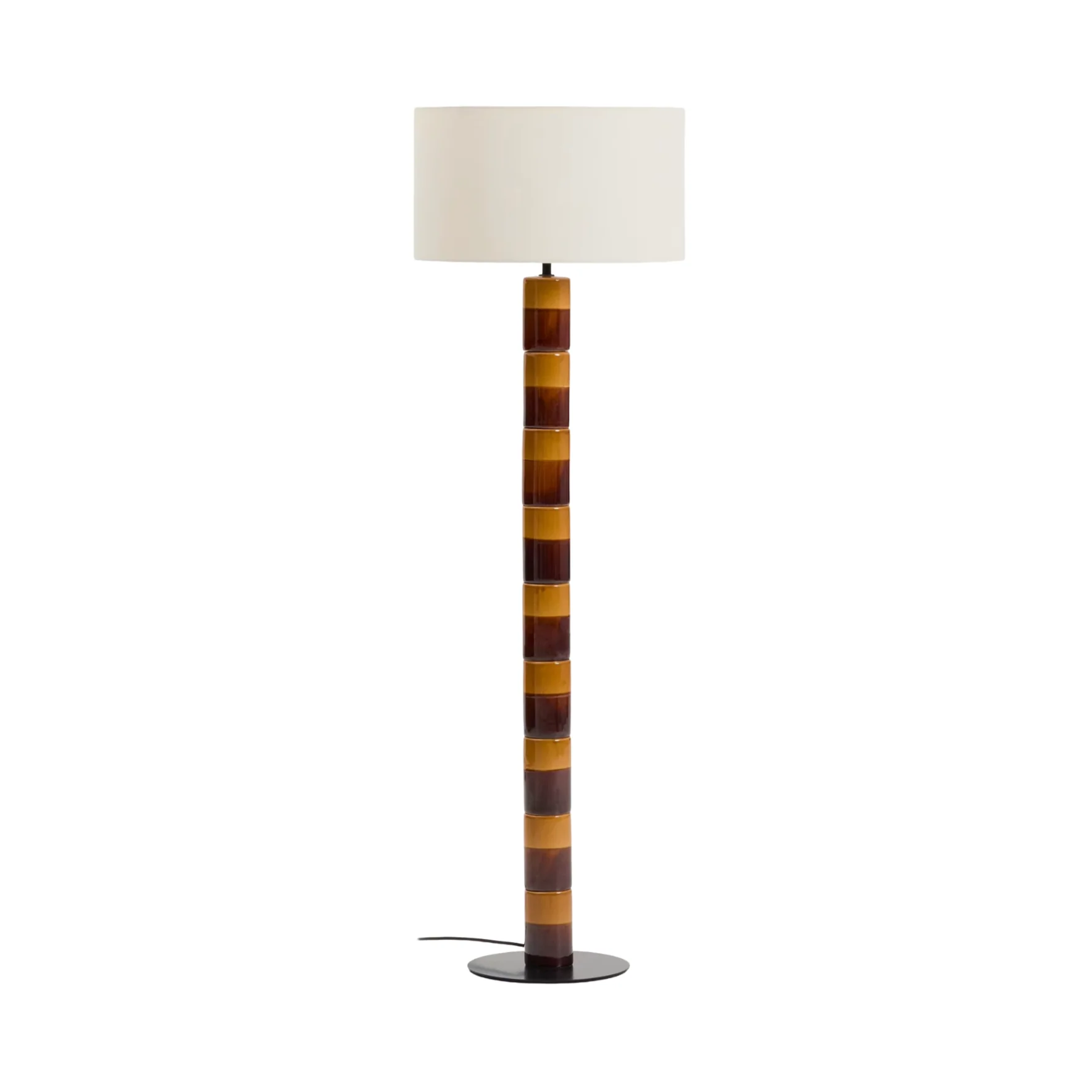 Lampa podłogowa MAVRAN brązowy z musztardowym