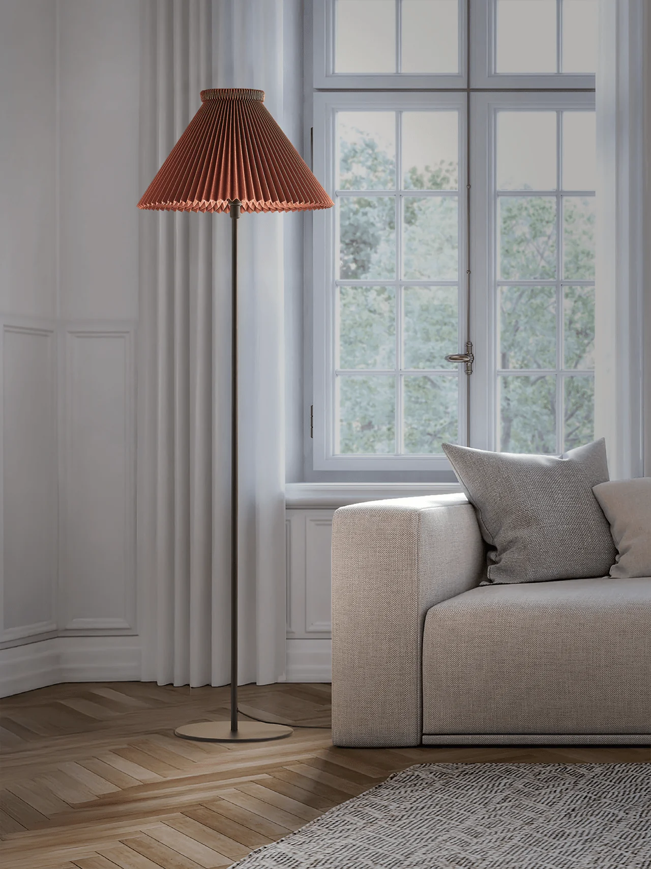 Lampa podłogowa MODEL 334 czekoladowy z czarną podstawą - Image 5