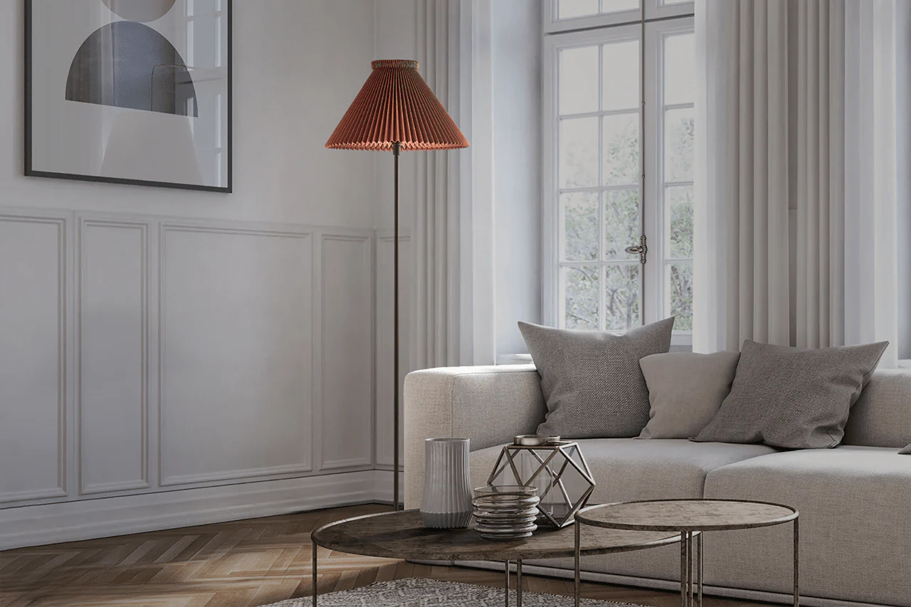 Lampa podłogowa MODEL 334 czekoladowy z czarną podstawą - Image 6