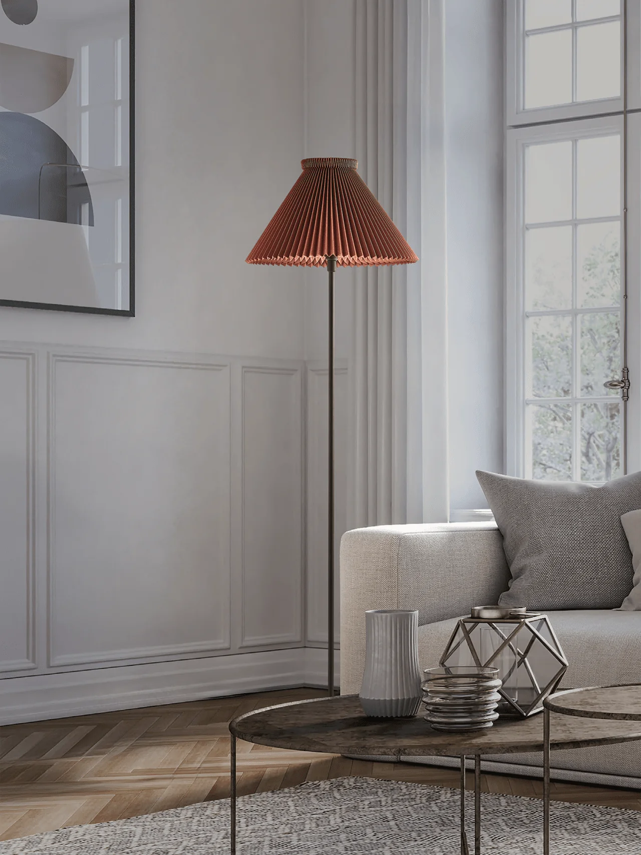Lampa podłogowa MODEL 334 czekoladowy z czarną podstawą - Image 7