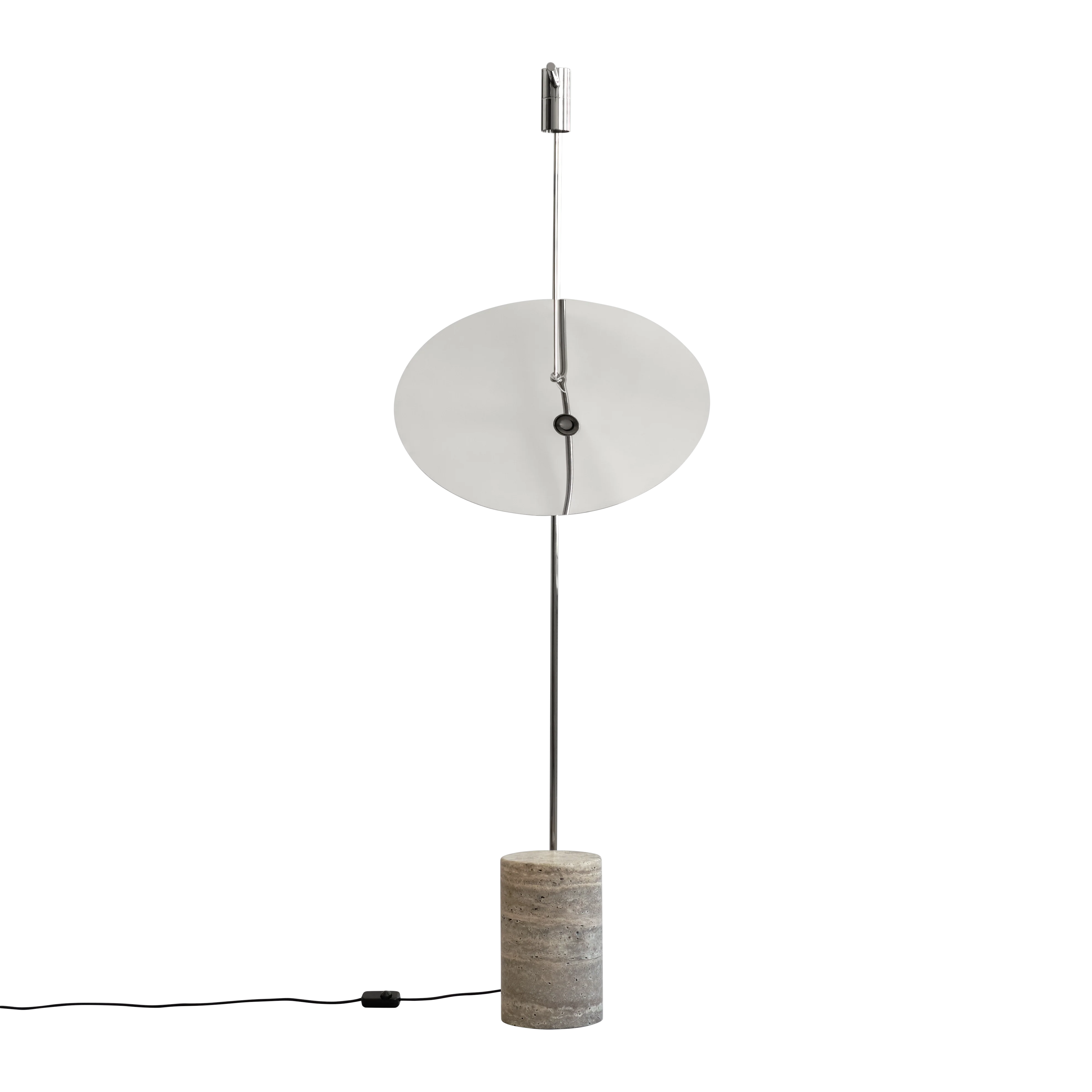 Lampa podłogowa MOON chrom i trawertyn - Image 3