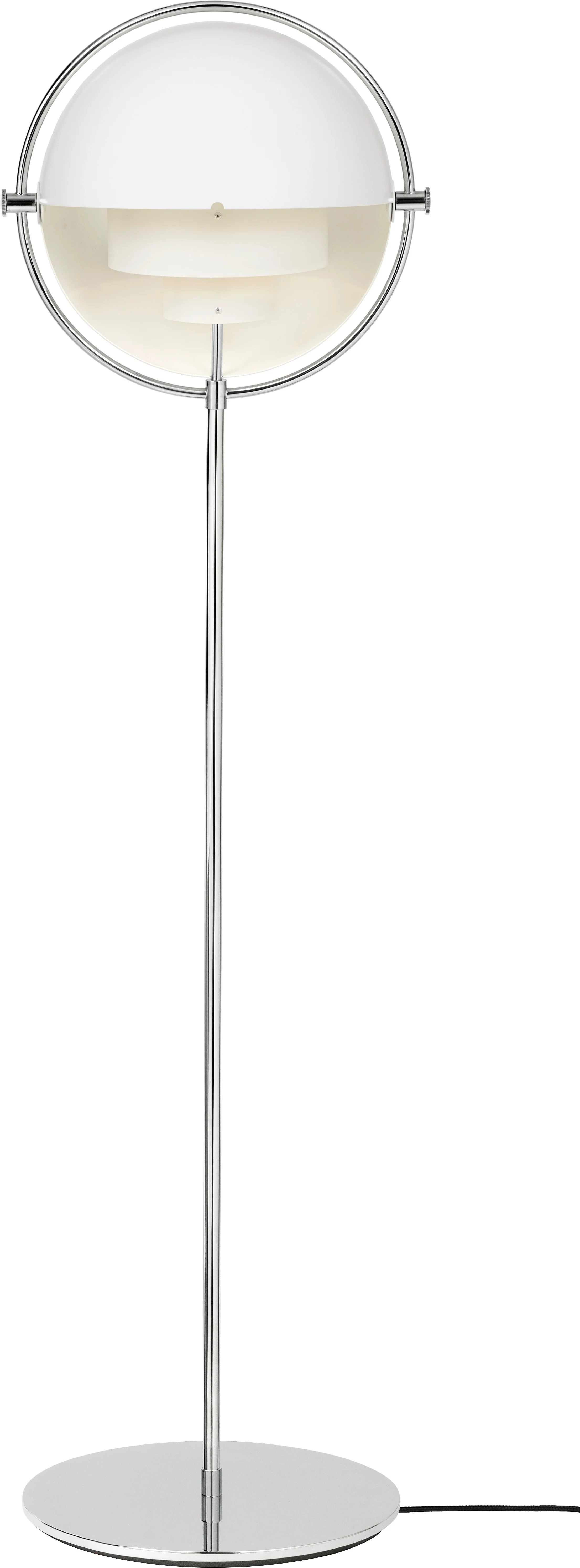 Lampa podłogowa MULTI-LITE biały z chromowaną podstawą - Image 3