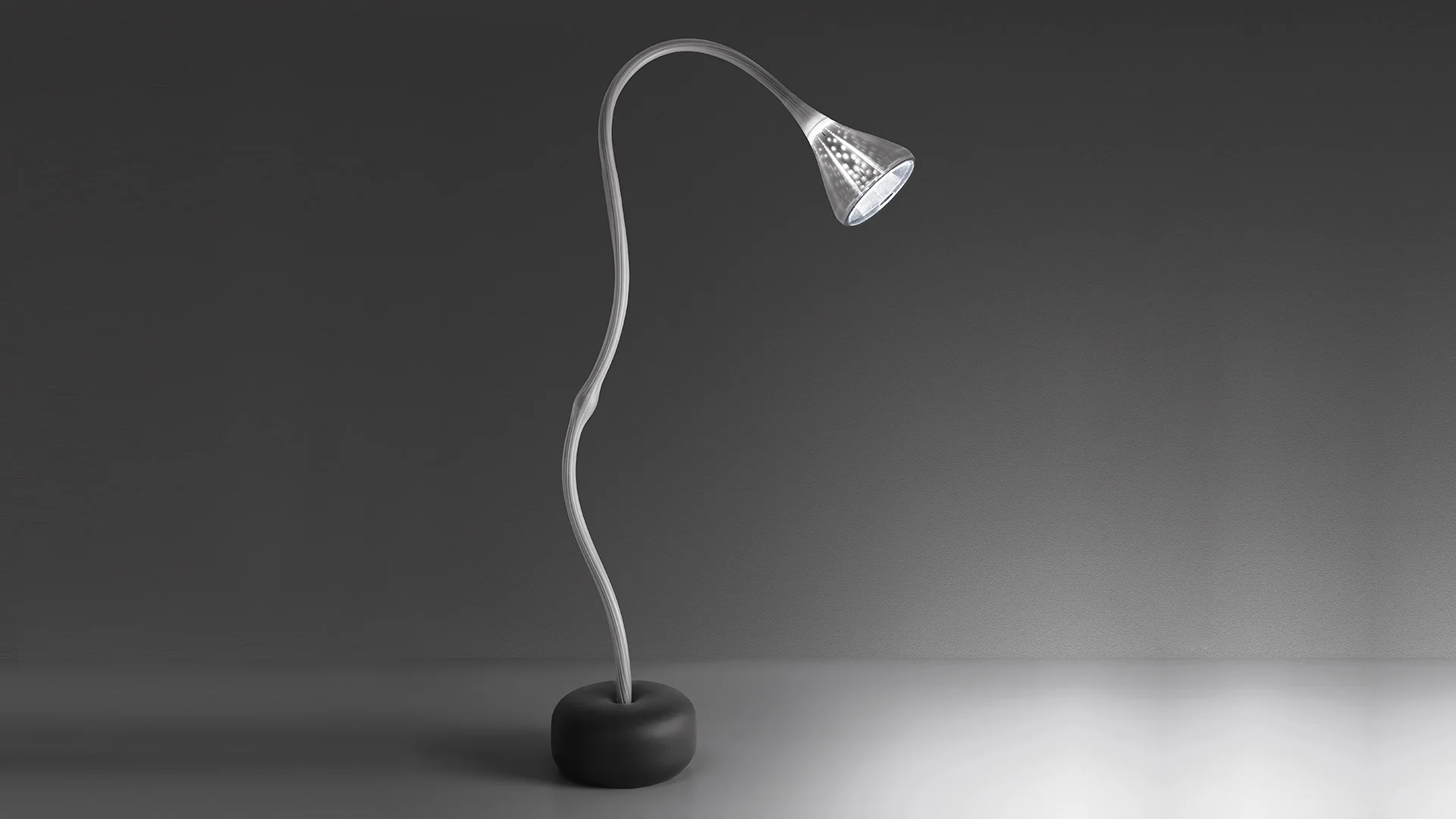Lampa podłogowa PIPE biały z czarną podstawą - Image 2