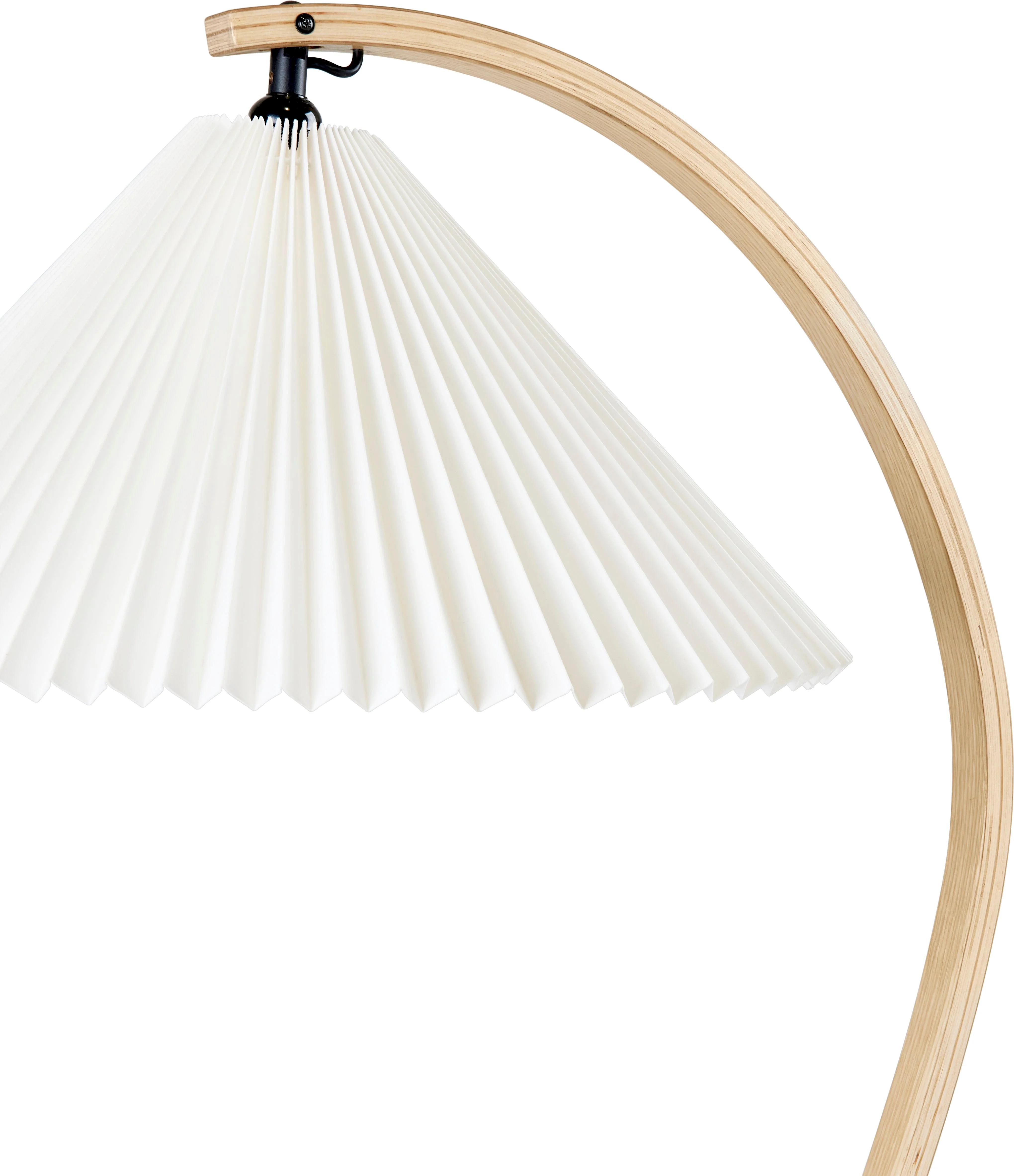 Lampa podłogowa do czytania TIMBERLINE drewno dębowe z białym kloszem - Image 3