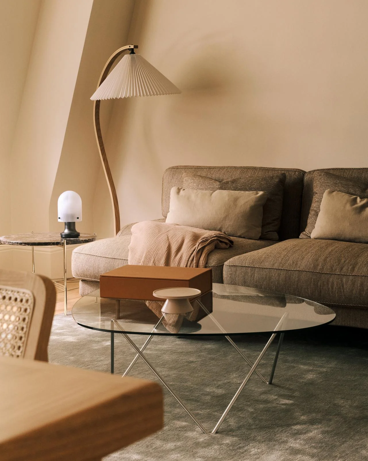Lampa podłogowa do czytania TIMBERLINE drewno dębowe z białym kloszem - Image 7