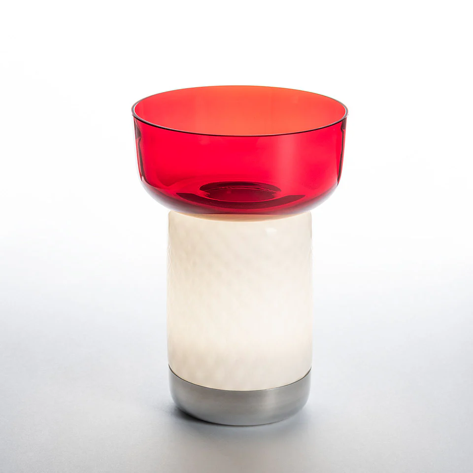 Lampa przenośna BONTA BOWL biały z czerwonym - Image 3