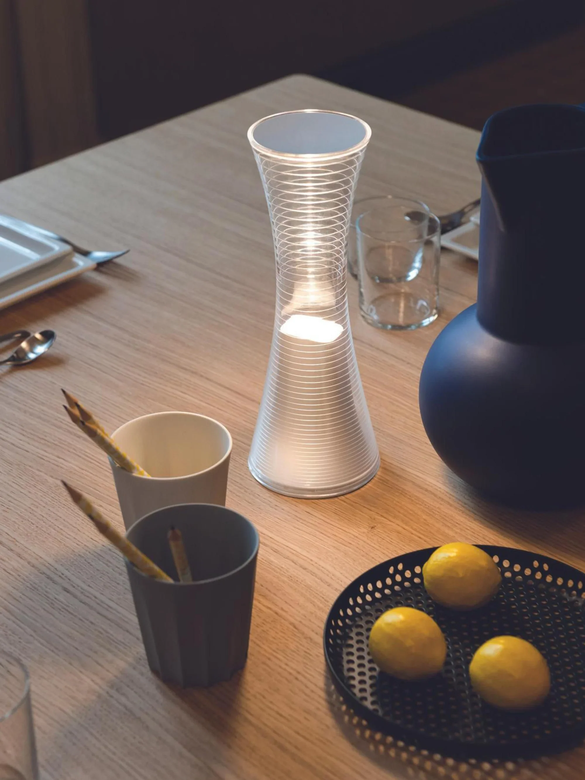 Lampa przenośna COME TOGETHER transparentny z białym - Image 2