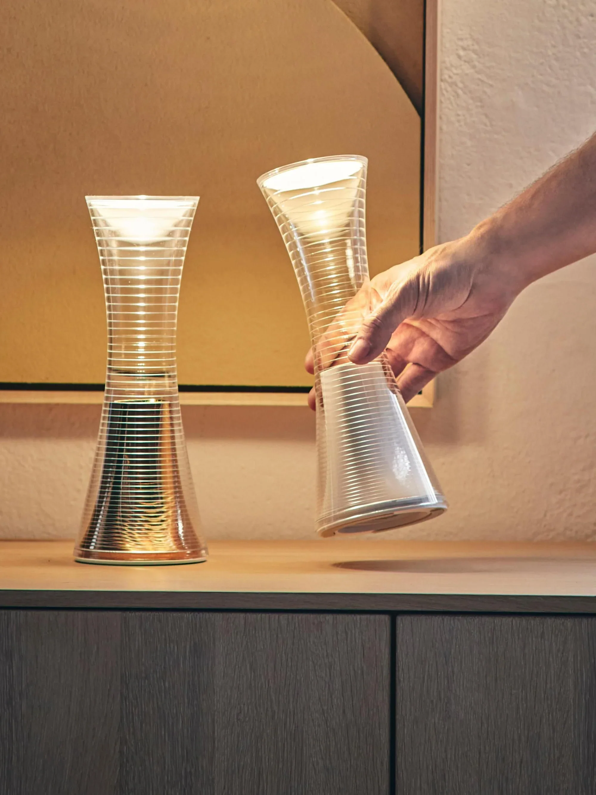 Lampa przenośna COME TOGETHER transparentny z miedzianym - Image 5