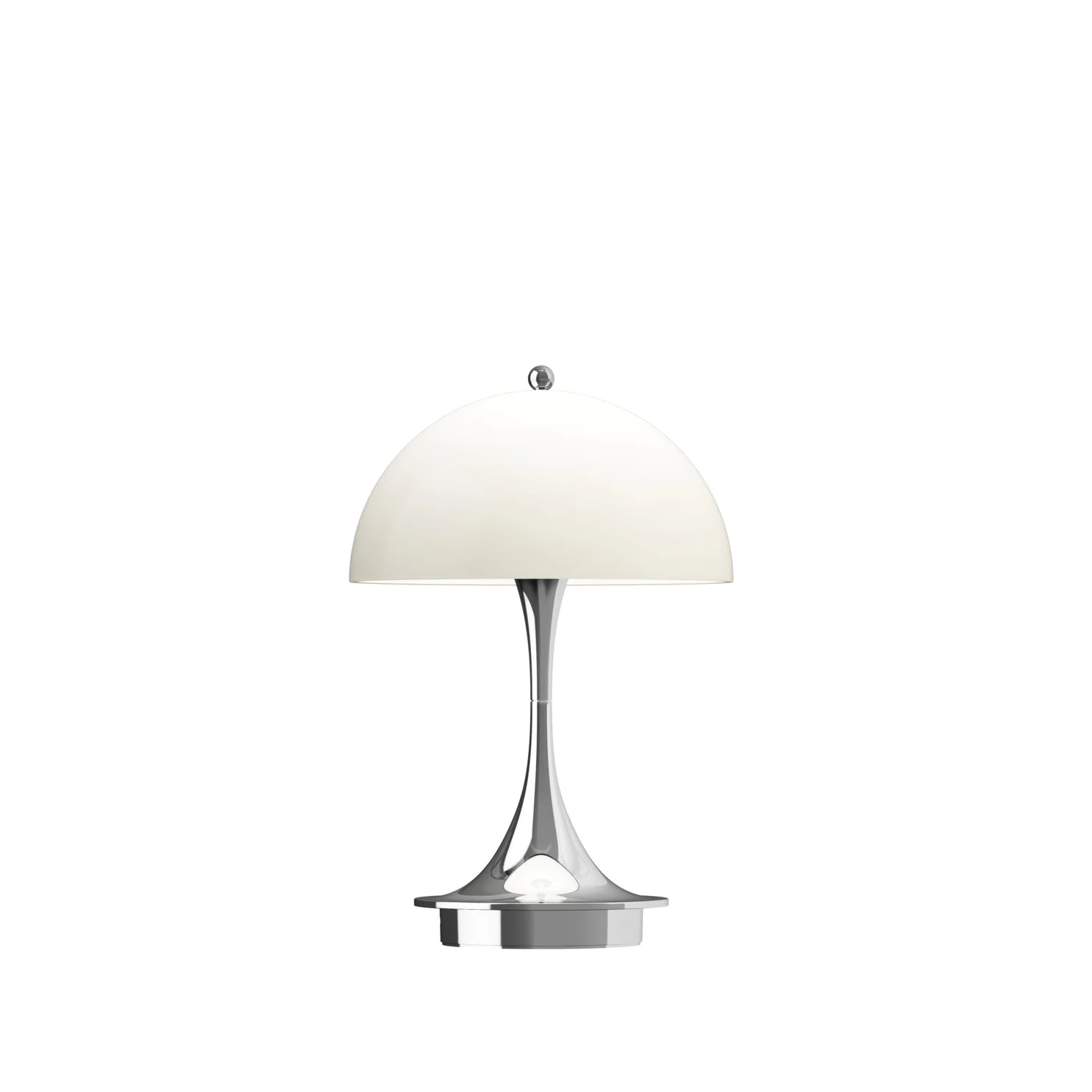 Lampa przenośna PANTHELLA 160 beżowy opal z chromowaną podstawą - Image 3