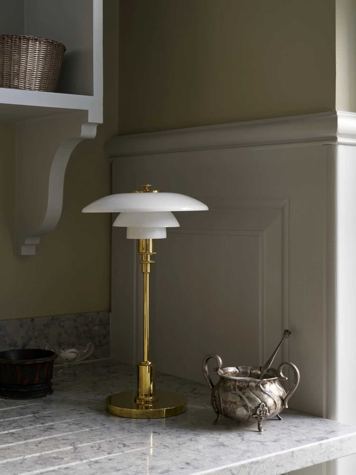 Lampa przenośna PH 2/1 biały z mosiężną podstawą - Image 10