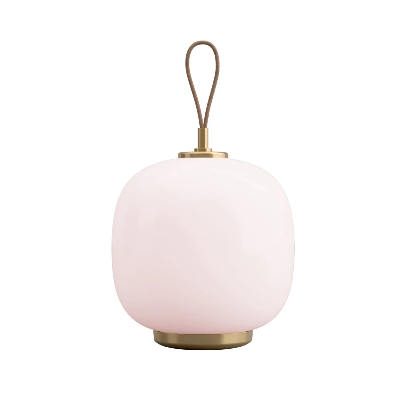 Lampa przenośna VL 45 jasnoróżowy z mosiężną podstawą