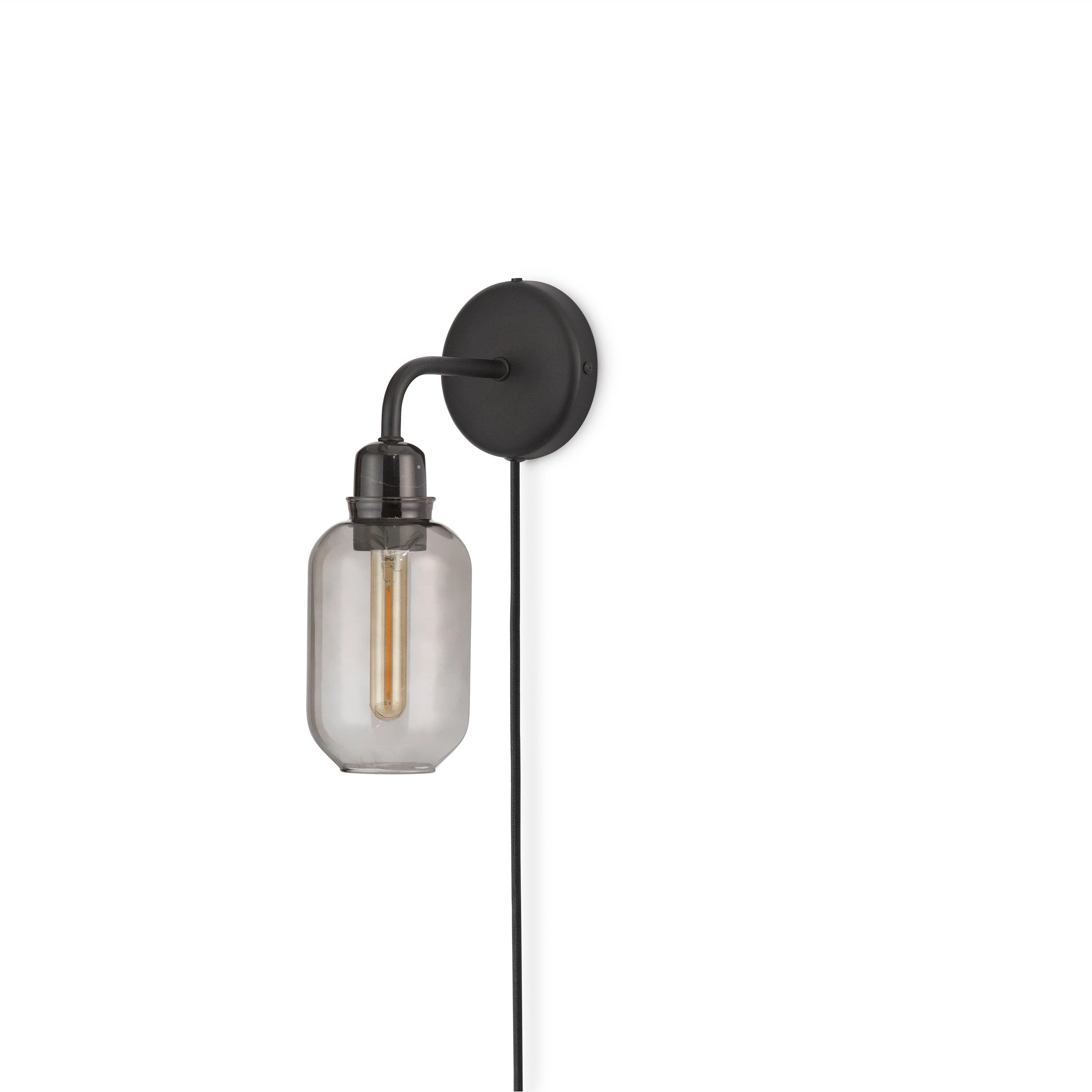 Lampa ścienna AMP szkło dymione z czarnym marmurem - Image 5