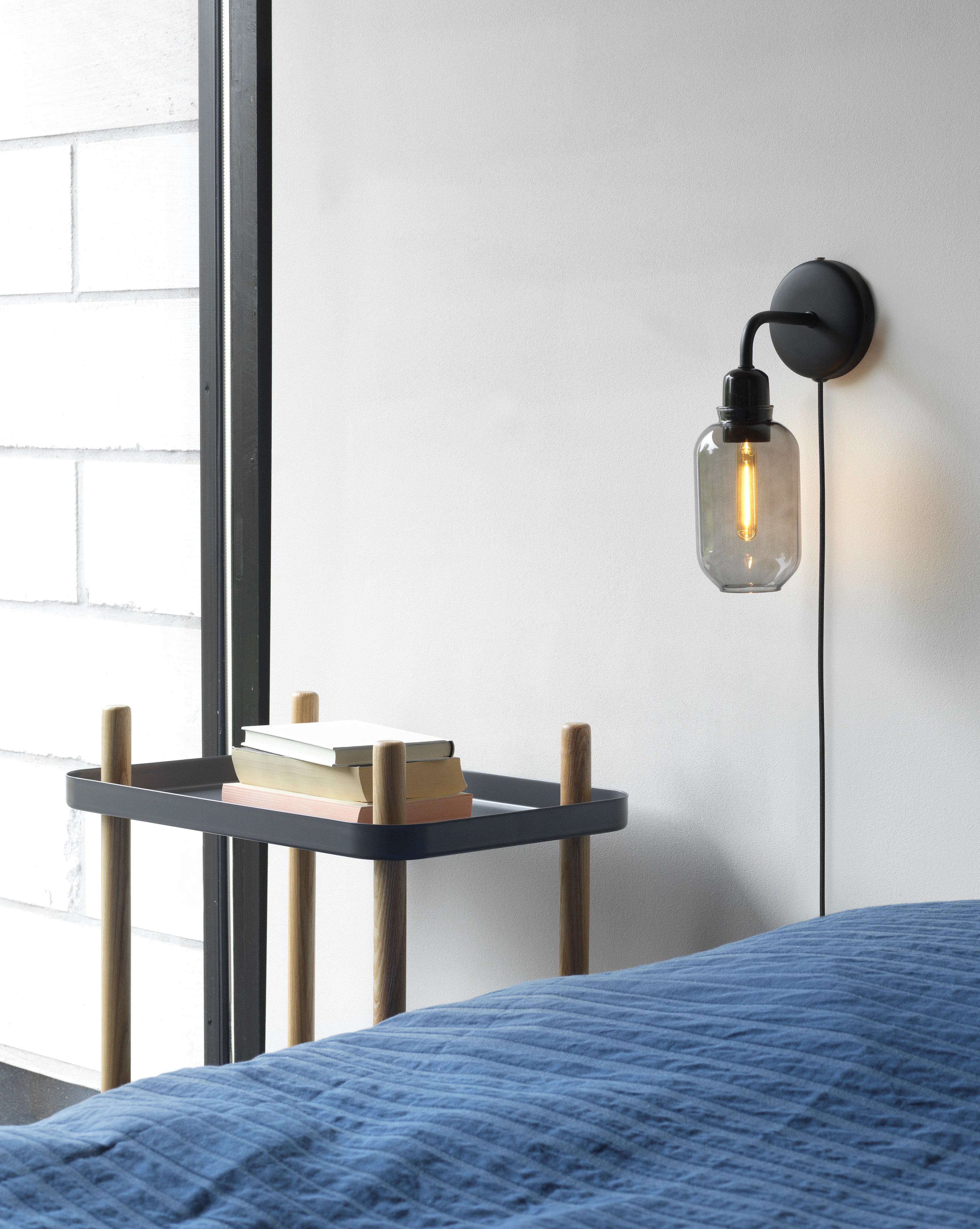 Lampa ścienna AMP szkło dymione z czarnym marmurem - Image 6