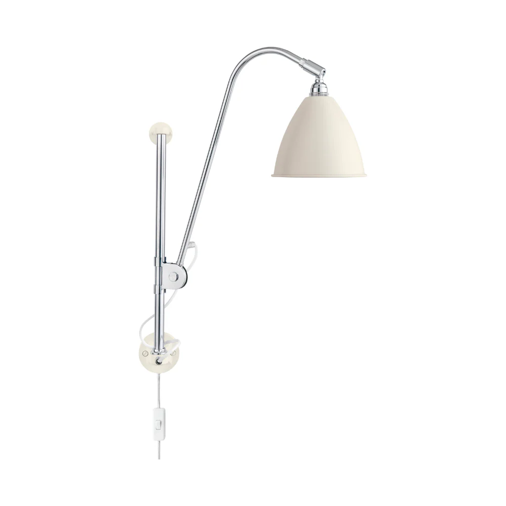 Lampa ścienna BESTLITE BL5 chrom z kremowym kloszem