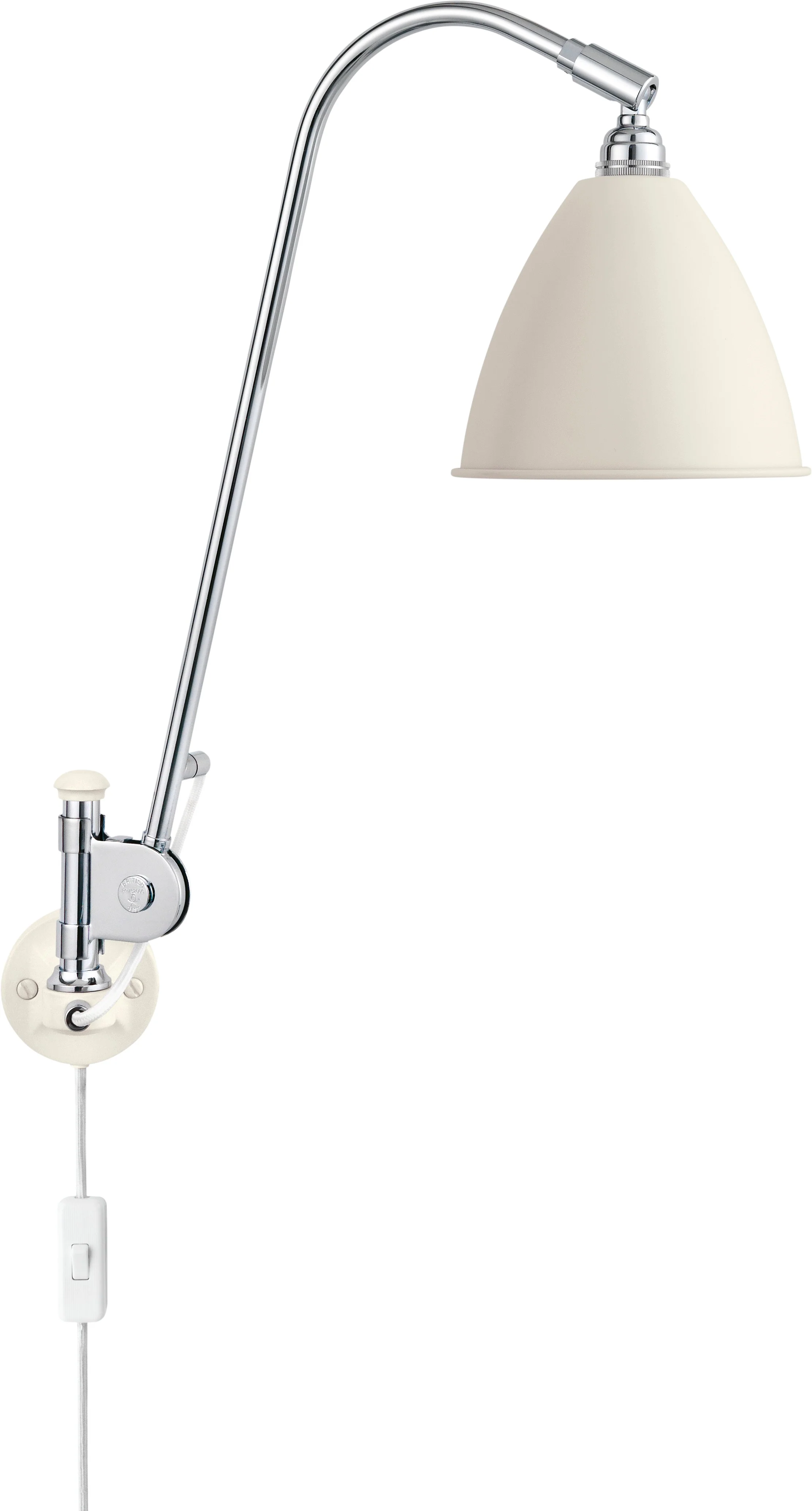 Lampa ścienna BESTLITE BL5 chrom z kremowym kloszem - Image 3
