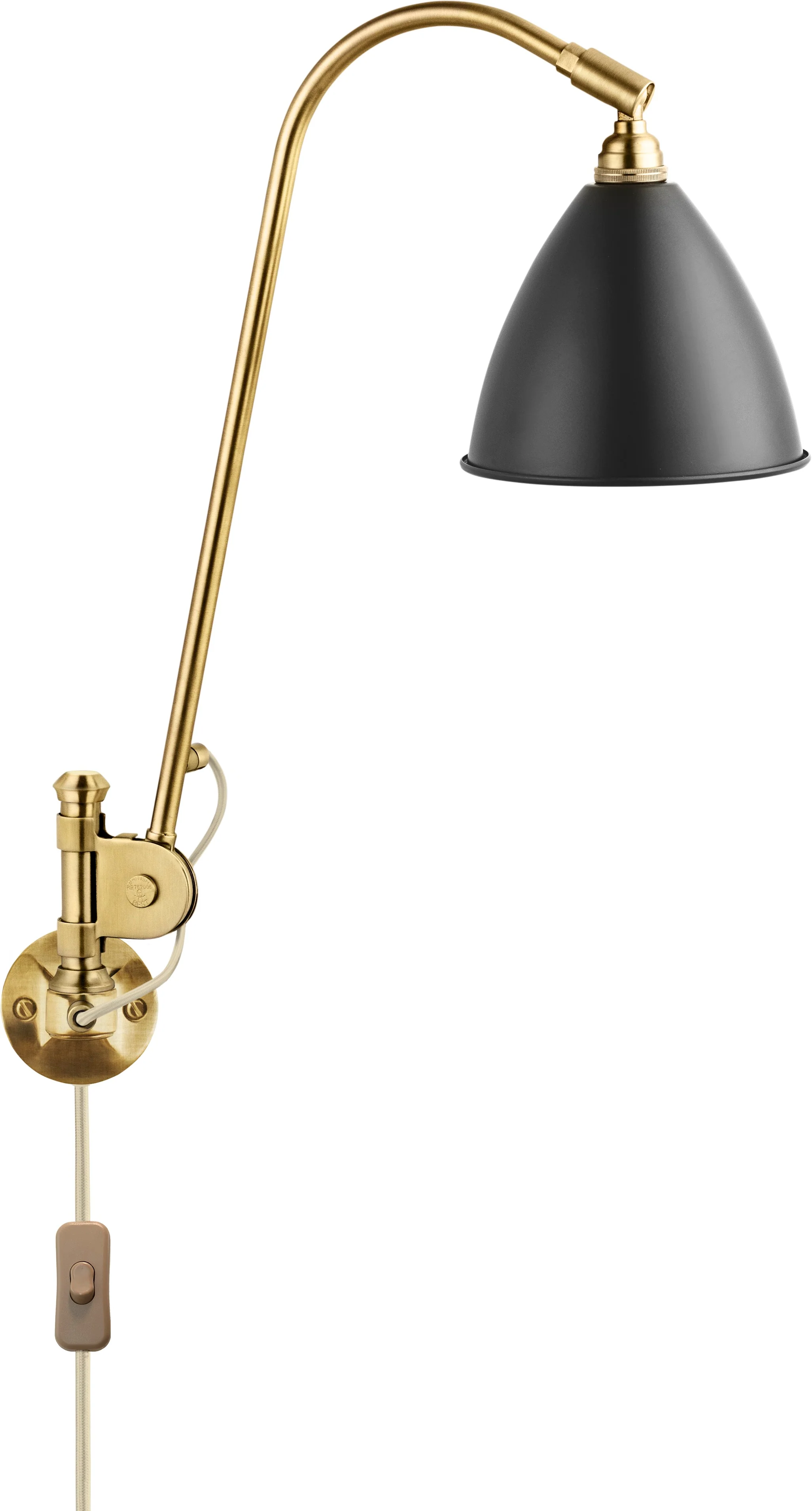 Lampa ścienna BESTLITE BL5 mosiądz z czarnym kloszem - Image 3