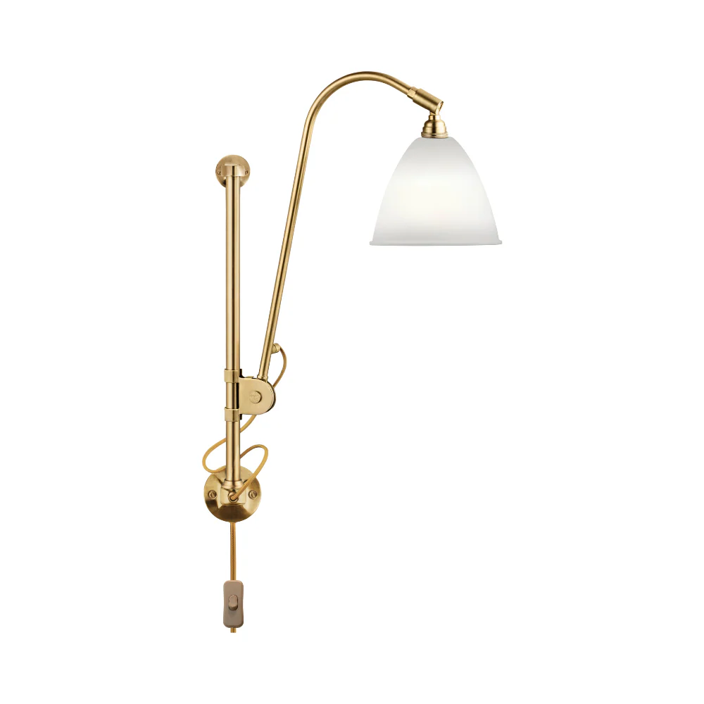 Lampa ścienna BESTLITE BL5 mosiądz z porcelanowym kloszem