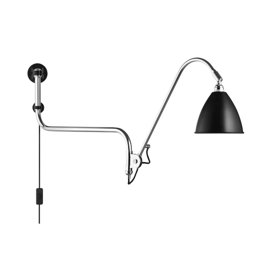Lampa ścienna BESTLITE BL10 chrom z czarnym kloszem