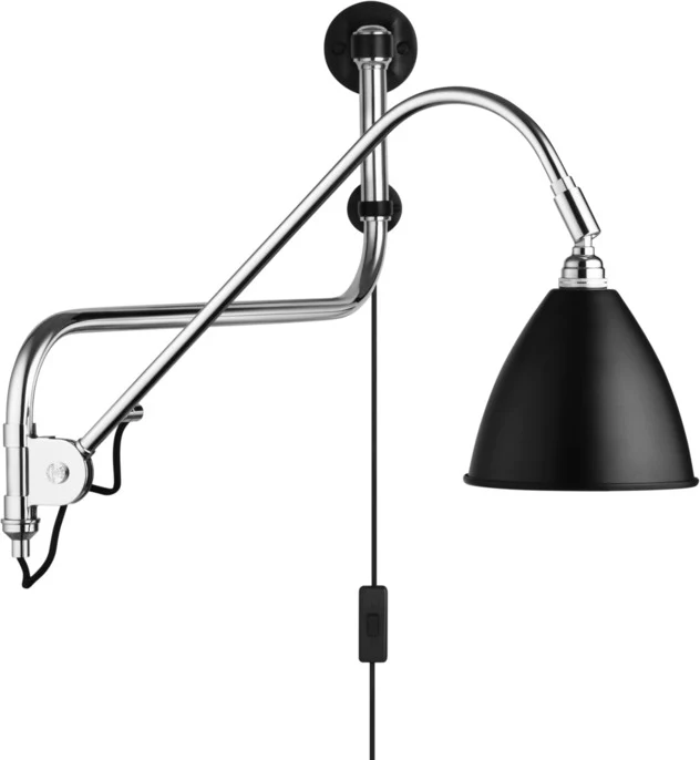 Lampa ścienna BESTLITE BL10 chrom z czarnym kloszem - Image 3