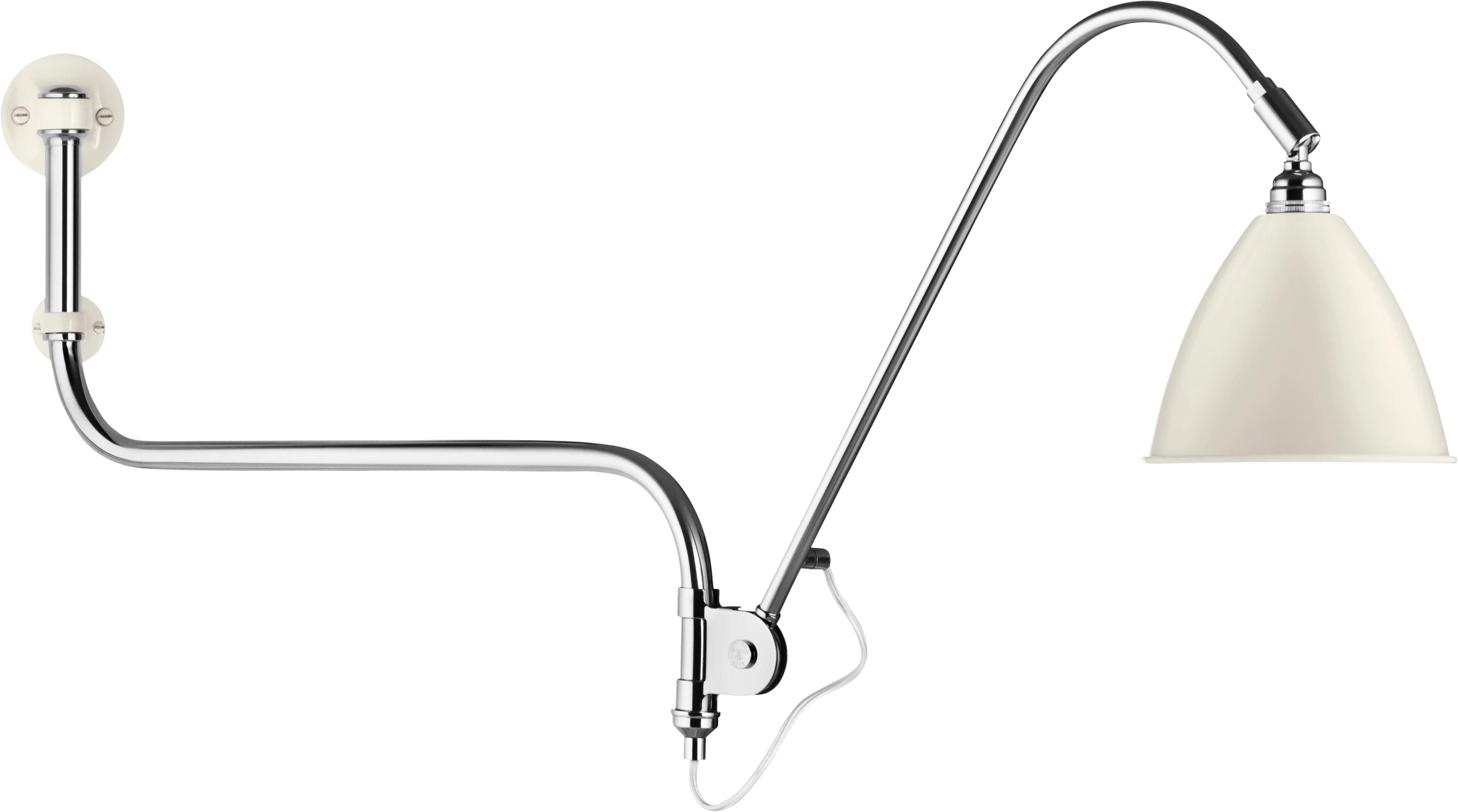 Lampa ścienna z wysięgnikiem regulowana BESTLITE BL10 chrom z porcelanowym kloszem - Image 4