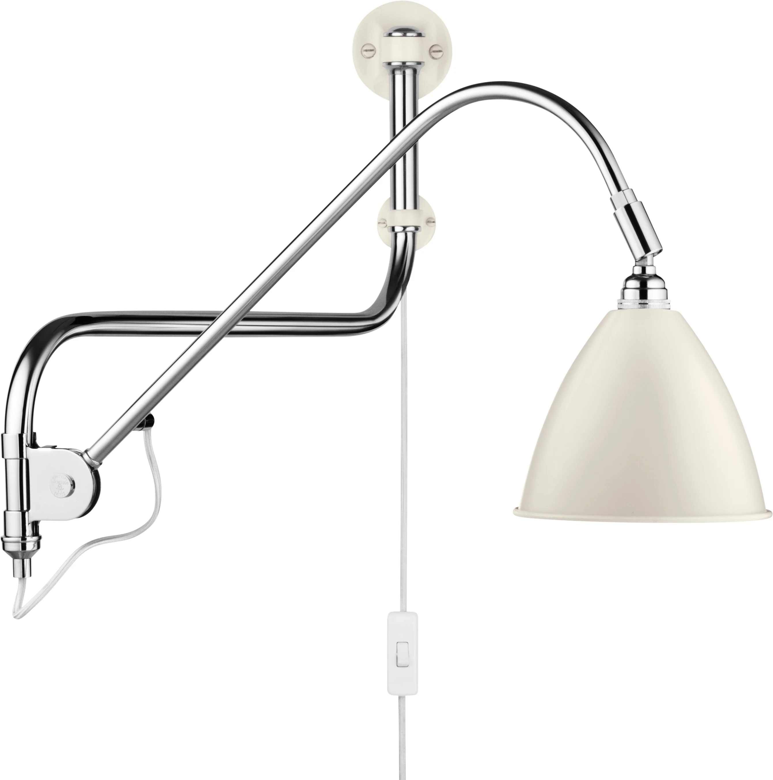 Lampa ścienna z wysięgnikiem regulowana BESTLITE BL10 chrom z porcelanowym kloszem - Image 5