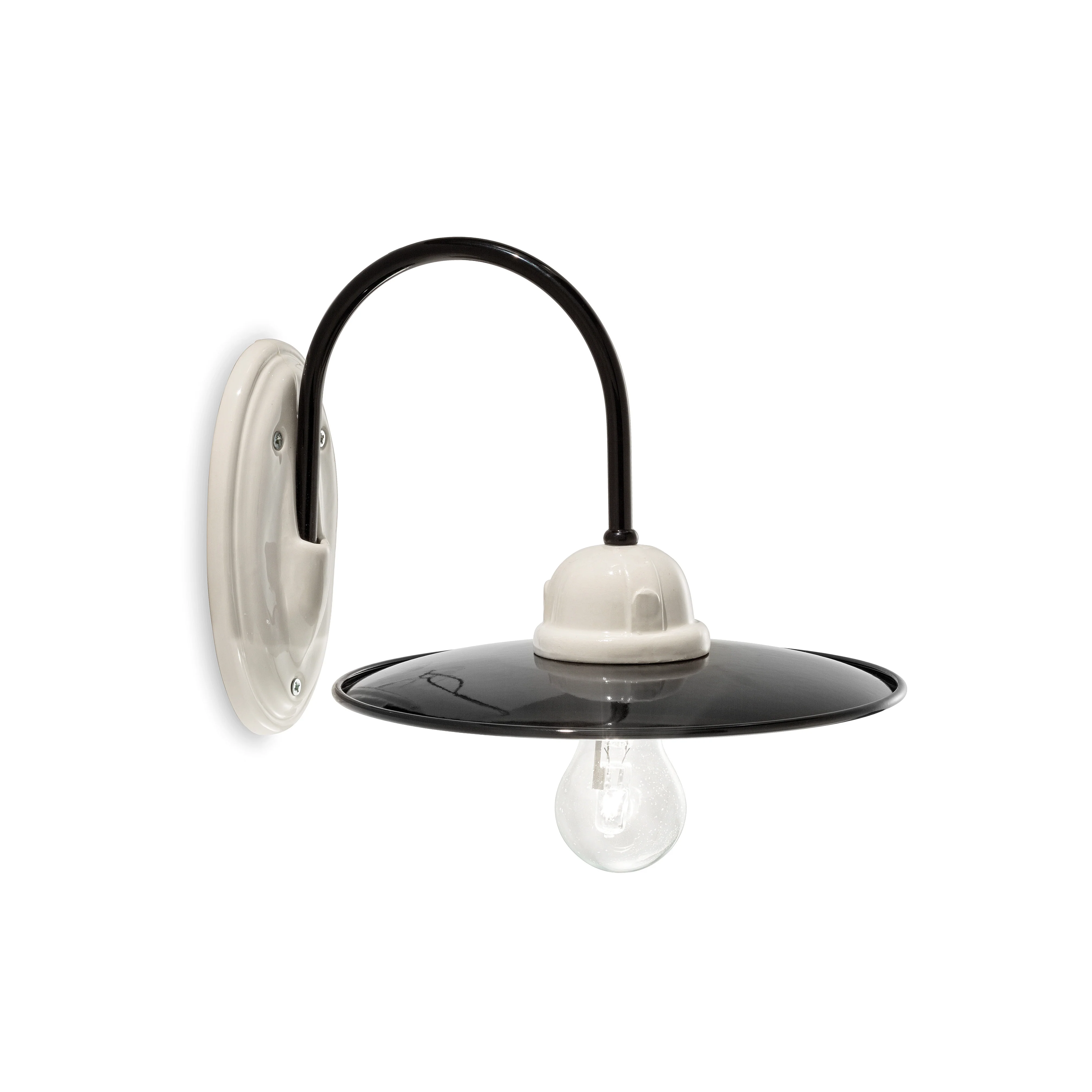 Lampa ścienna ceramiczna B&W biało-czarny