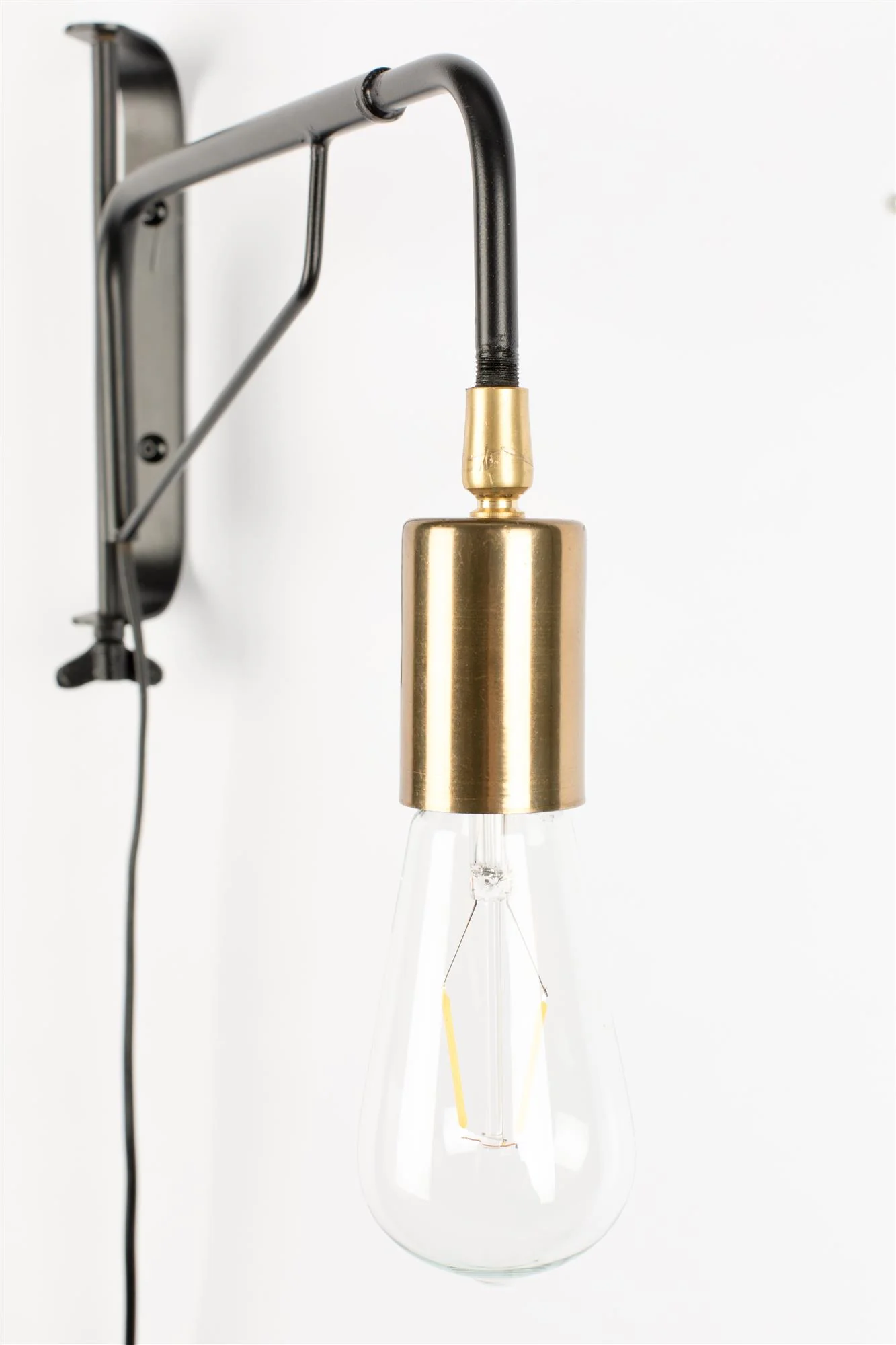 Lampa ścienna z wysięgnikiem LASSE czarny ze złotym - Image 6