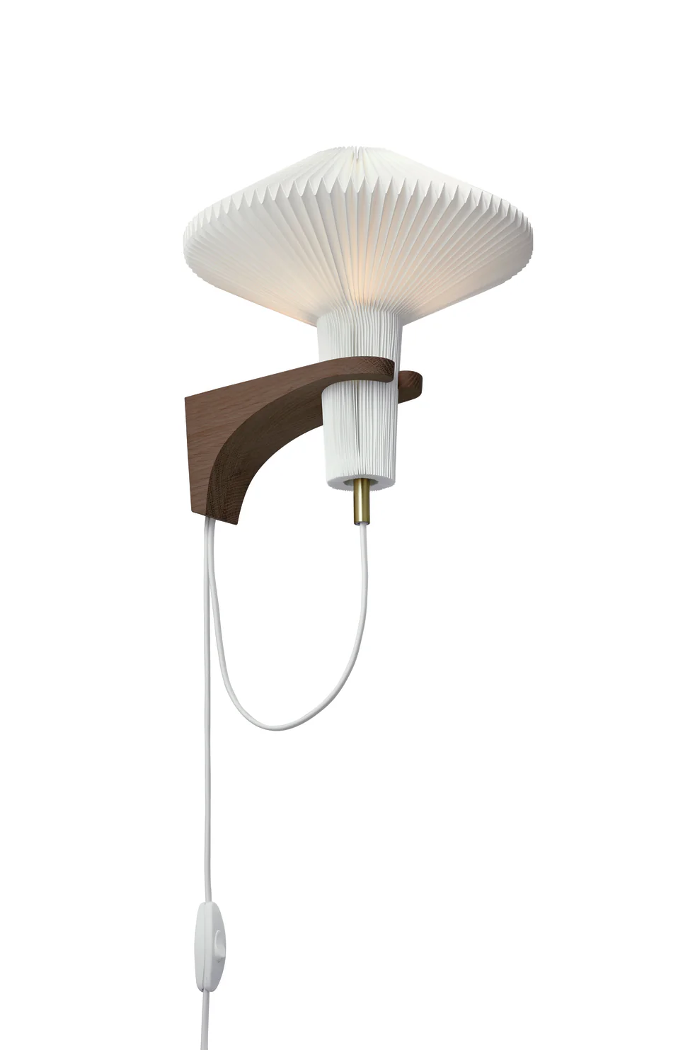 Lampa ścienna MODEL 204 MUSHROOM biały z ciemną dębową podstawą - Image 7