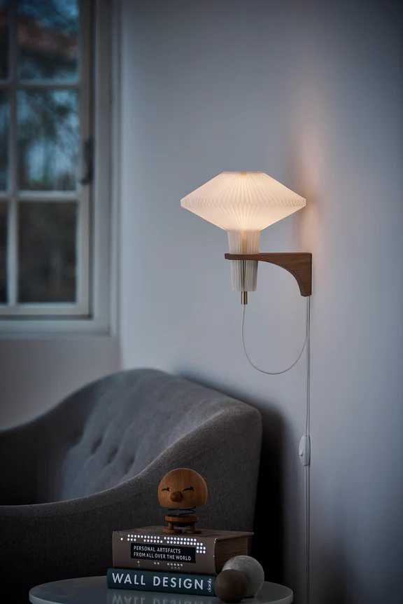 Lampa ścienna MODEL 204 MUSHROOM biały z jasną dębową podstawą - Image 13