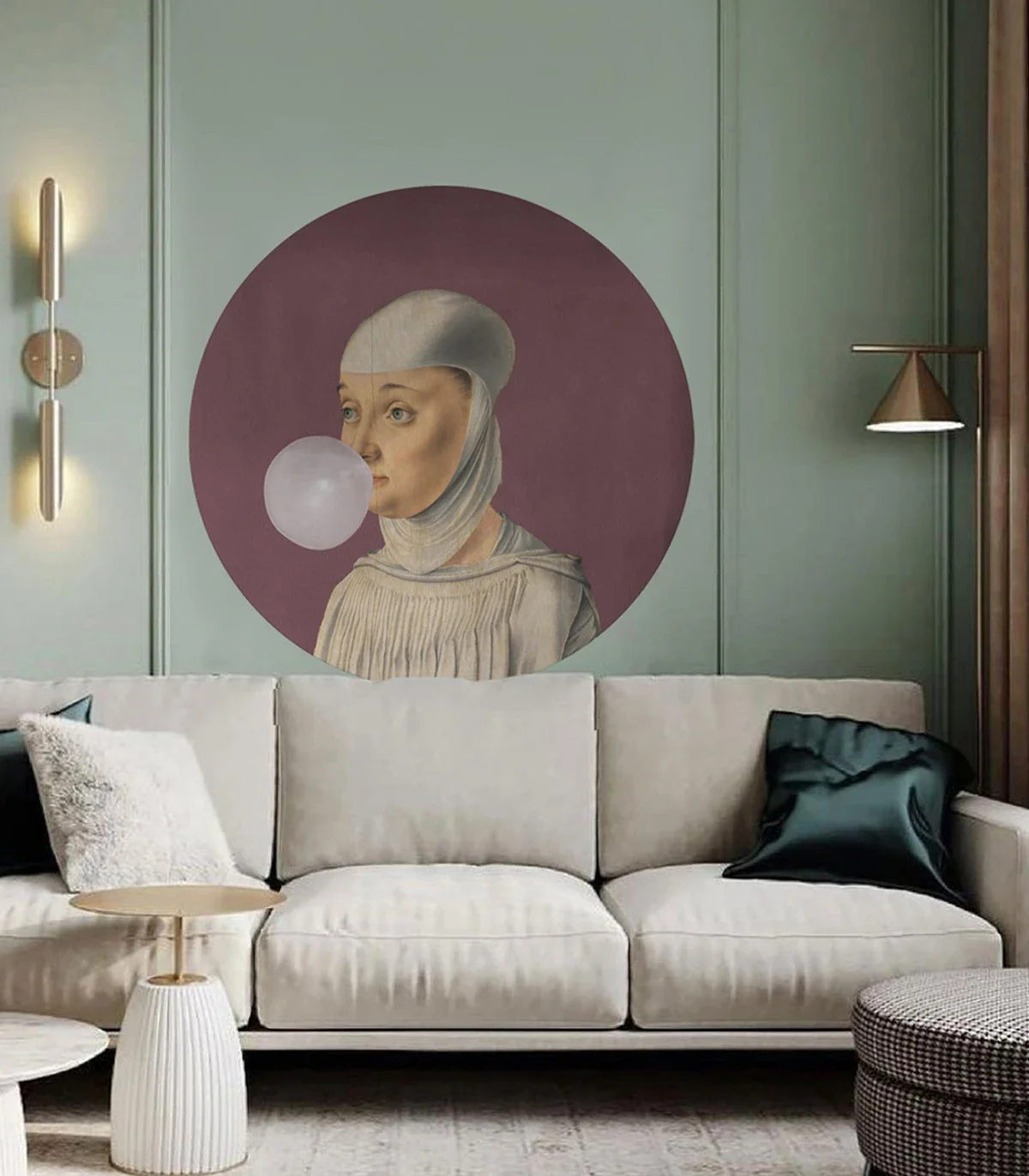 Lampa ścienna DOTS LIGHTING - WOMAN WITH BUBBLE GUM ciemny fiolet - Image 4