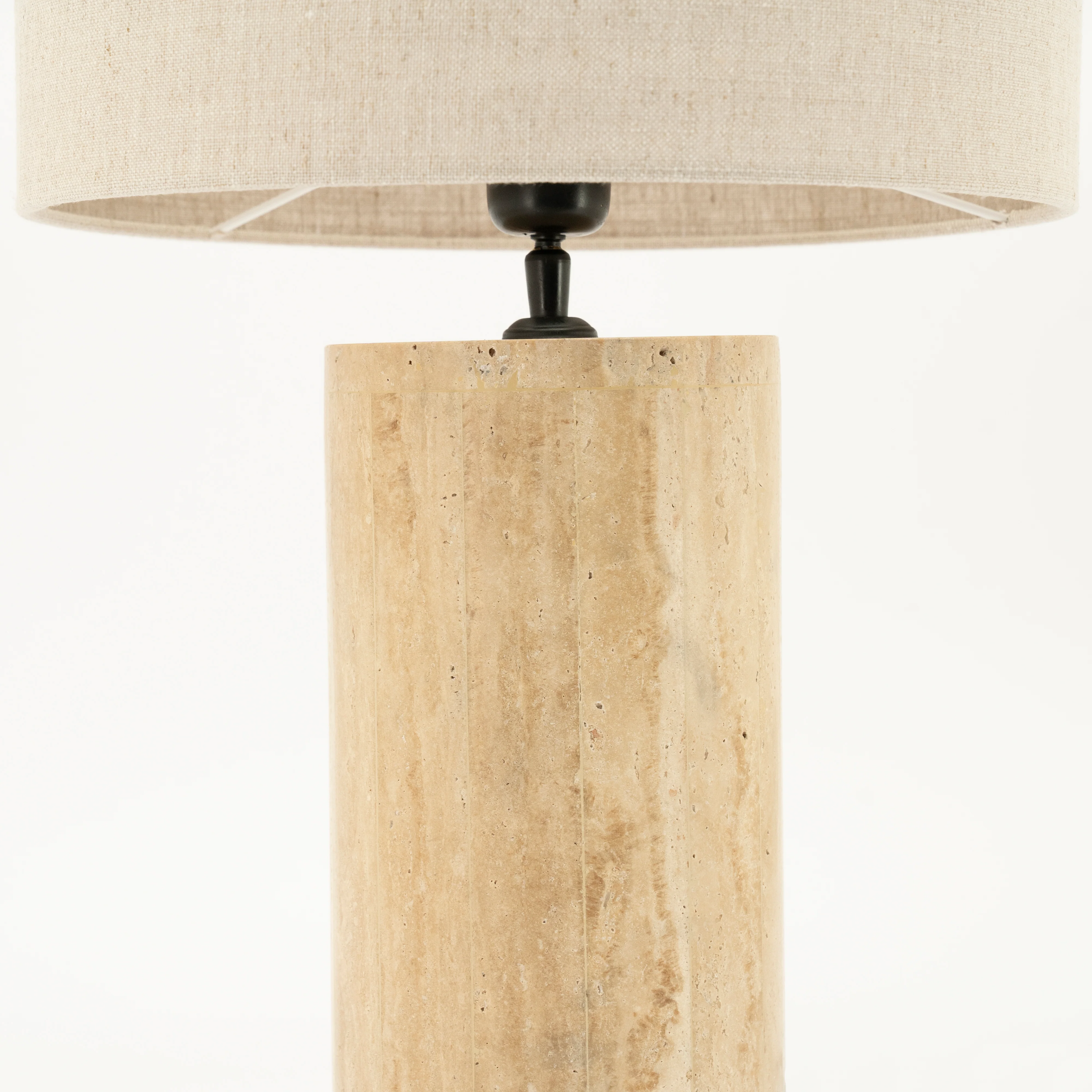 Lampa stołowa AMARA trawertyn z beżowym kloszem - Image 4