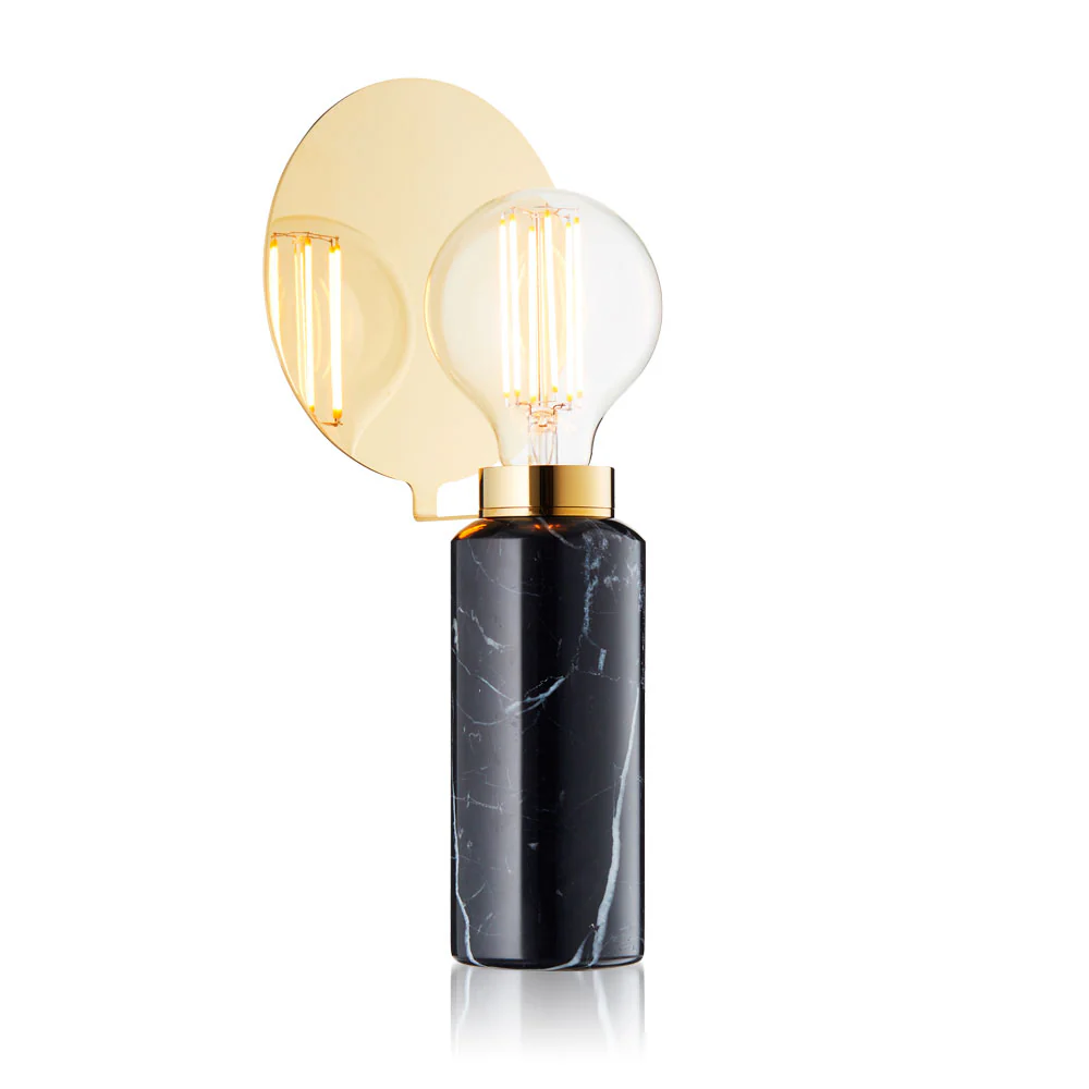 Lampa stołowa BLINDSPOT czarny marmur z mosiężnym wykończeniem - Image 3