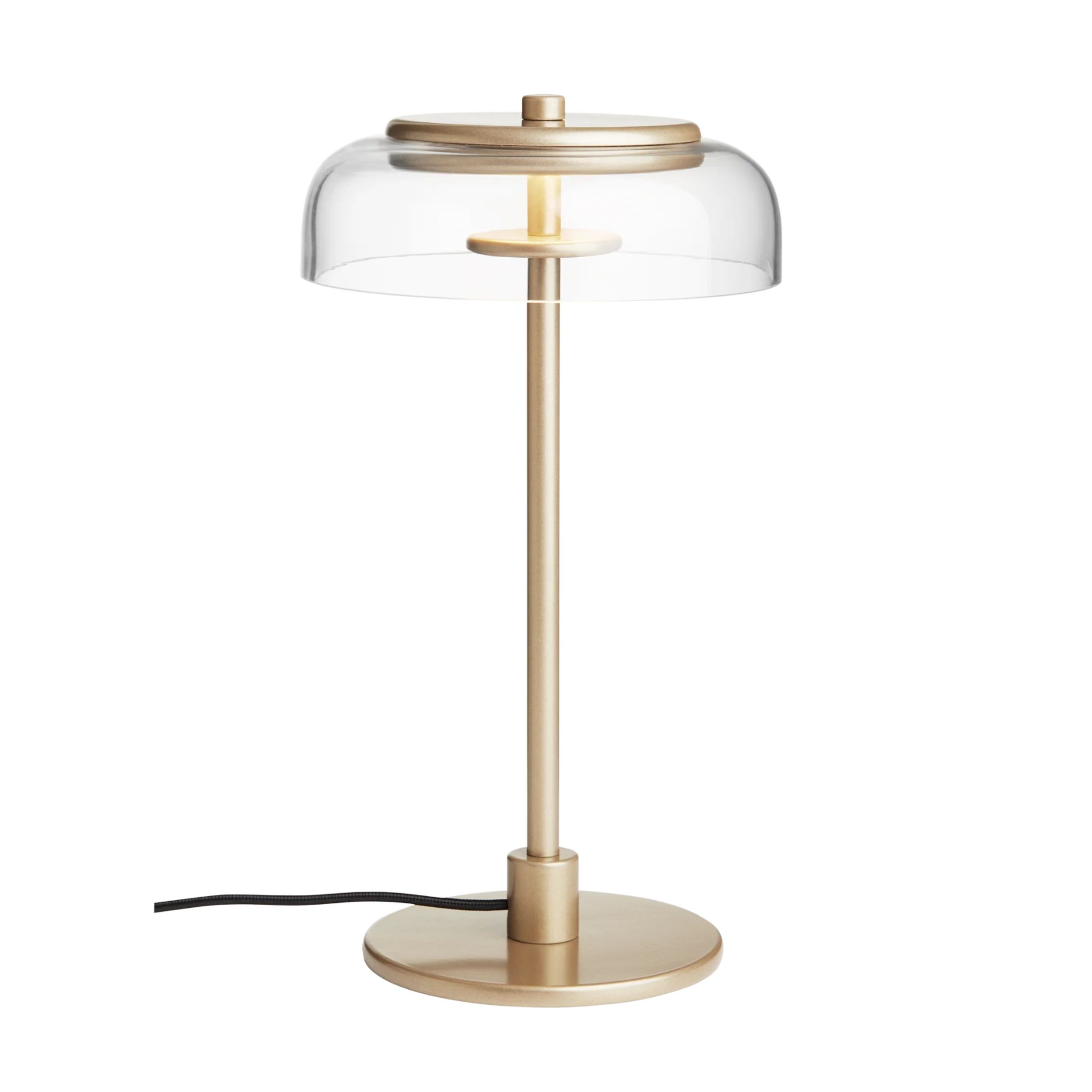 Lampa stołowa BLOSSI złoty z transparentnym szkłem