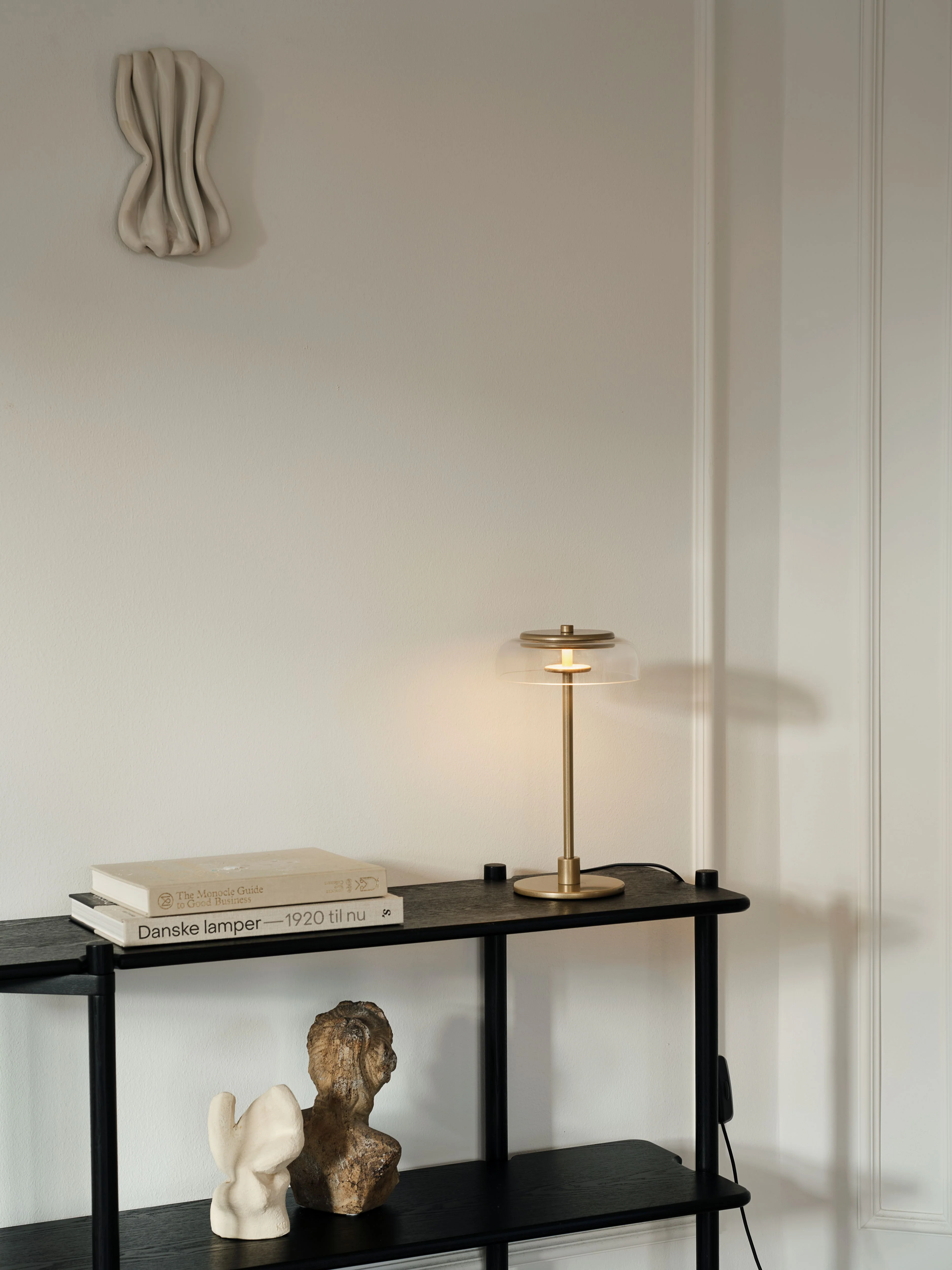 Lampa stołowa BLOSSI złoty z transparentnym szkłem - Image 3