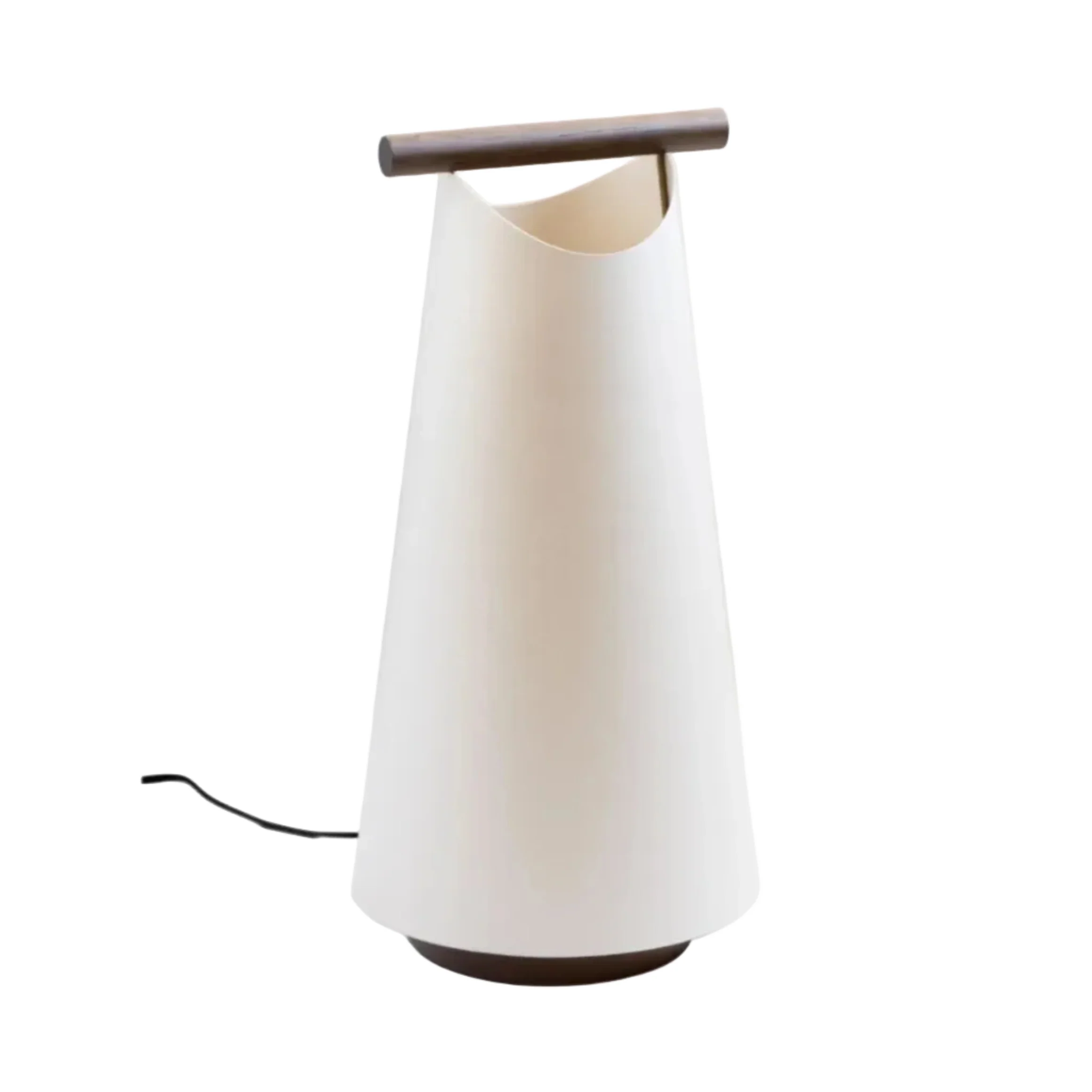 Lampa stołowa CATAY biały z drewnem orzechowym
